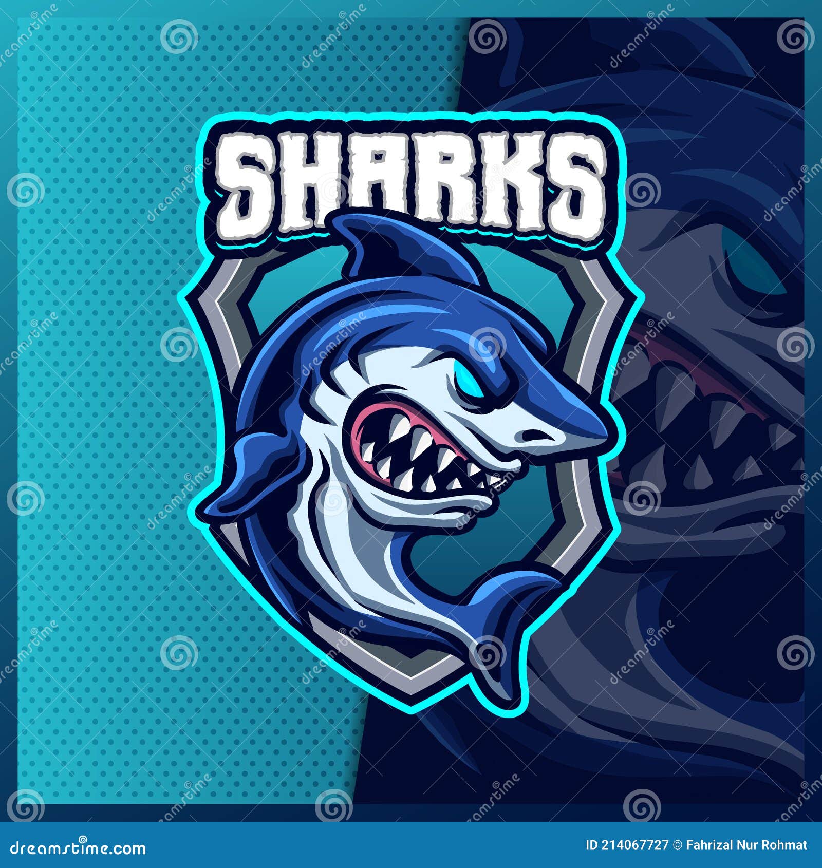 Megalodon Shark Beast Mascot Esport Logo Design Illustrations Vector ...