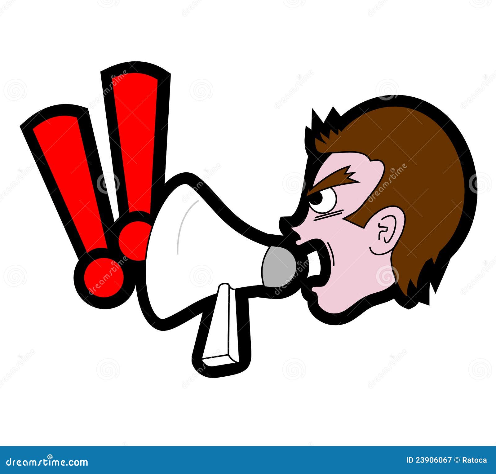 Megaphone alarm face stock vector. Illustration of rant 23906067