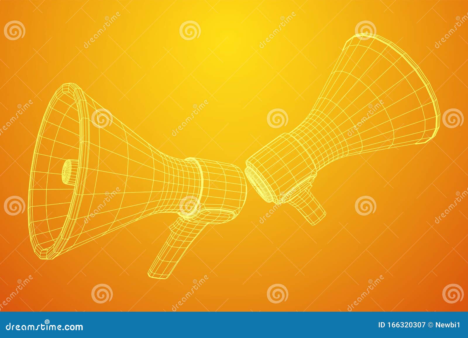 Megaphone or Bullhorn for Amplifying Voice Stock Vector Illustration