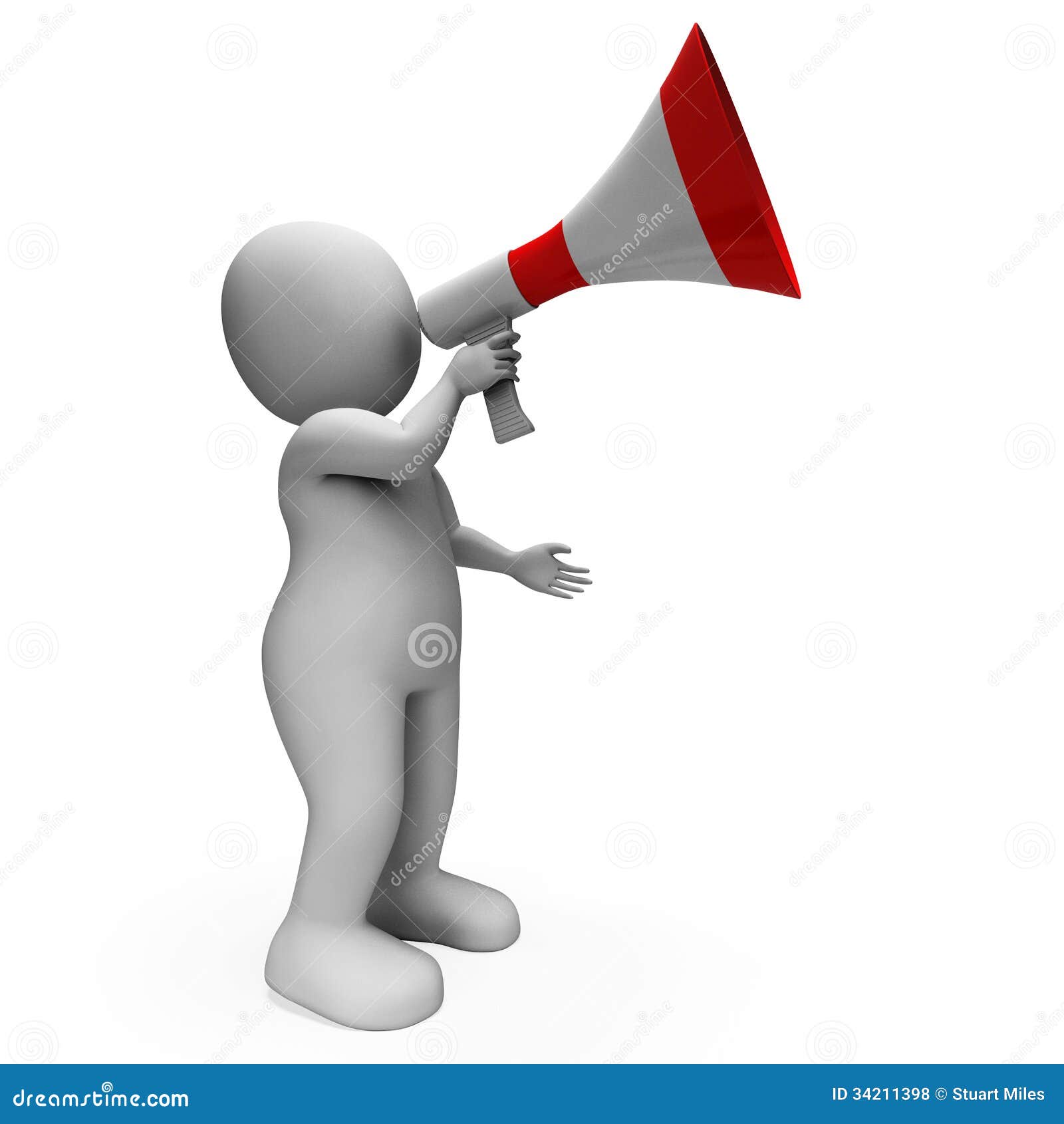 Megaphone Character Shows Announcements Stock Illustration