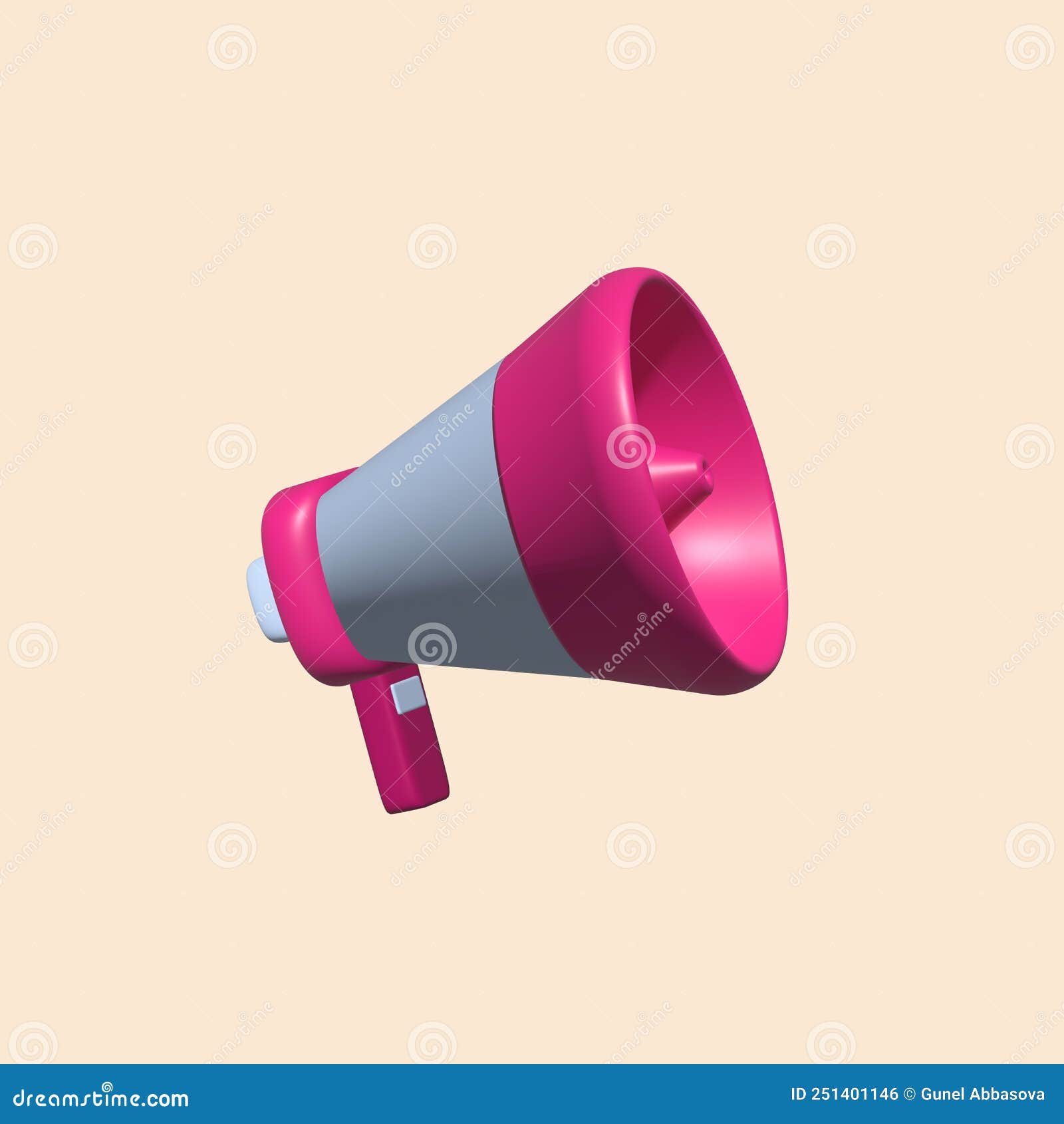 Megaphone 3d Icon. Pink Megaphone Illustration Stock Illustration