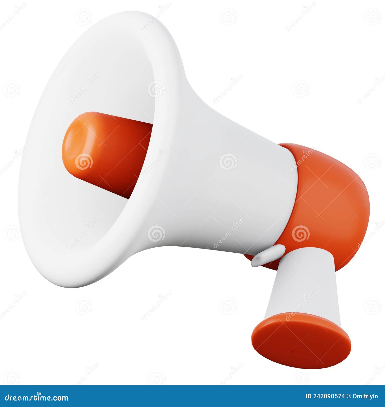 Megaphone High Quality 3D Render Illustration Icon. Stock Illustration