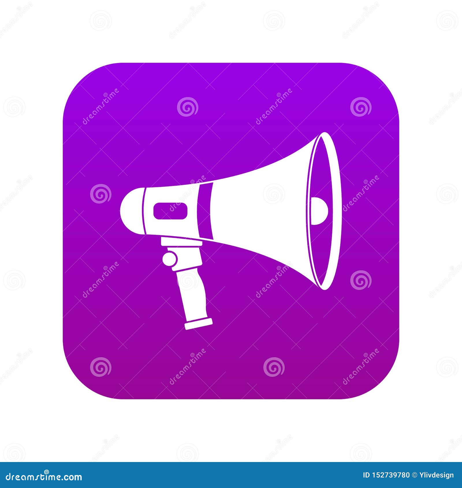 Megaphone Icon Digital Purple Stock Vector Illustration of cheer