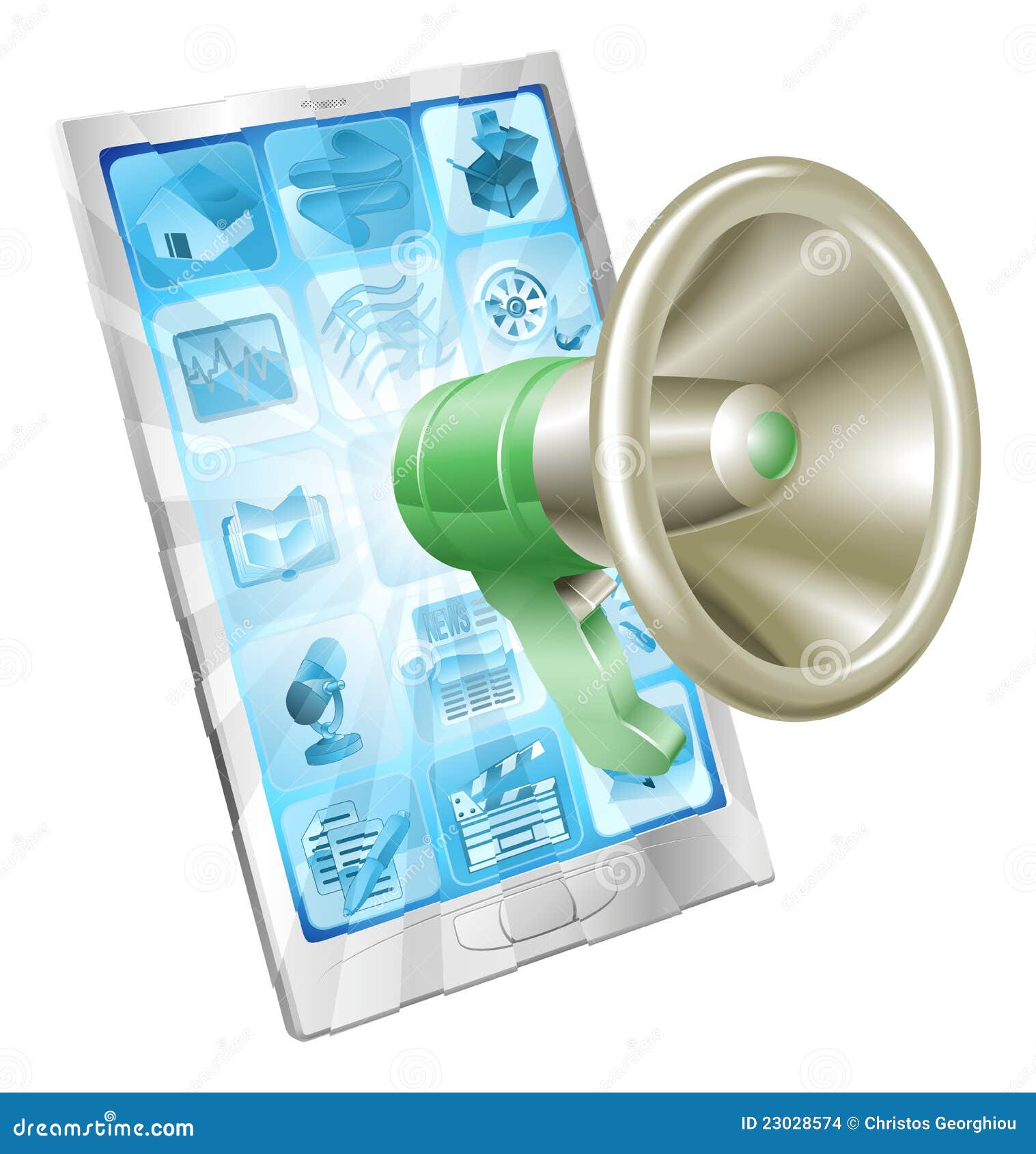 Megaphone Icon Phone Concept Stock Vector Illustration of isolated