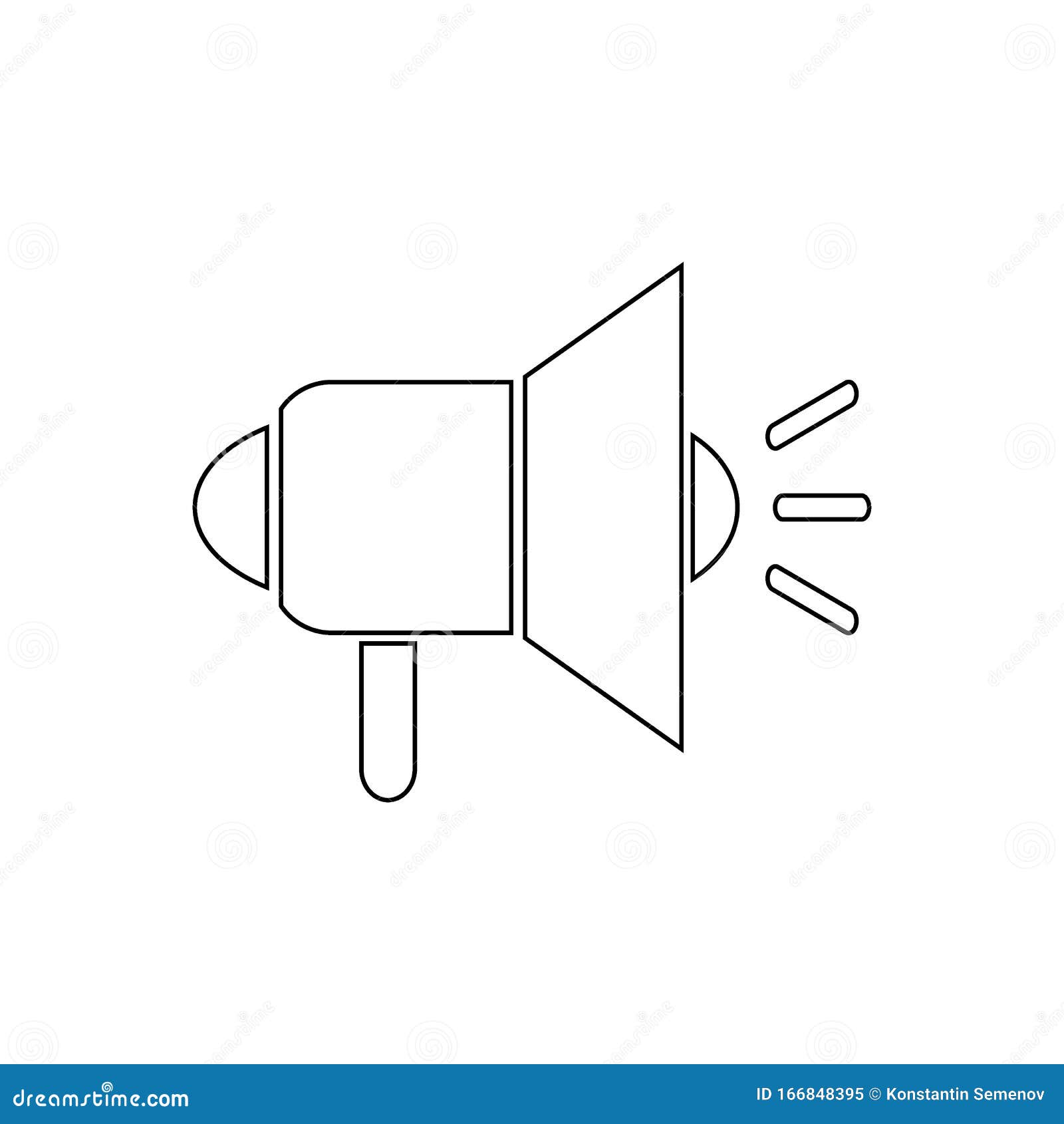 Megaphone icon on white stock illustration. Illustration of design