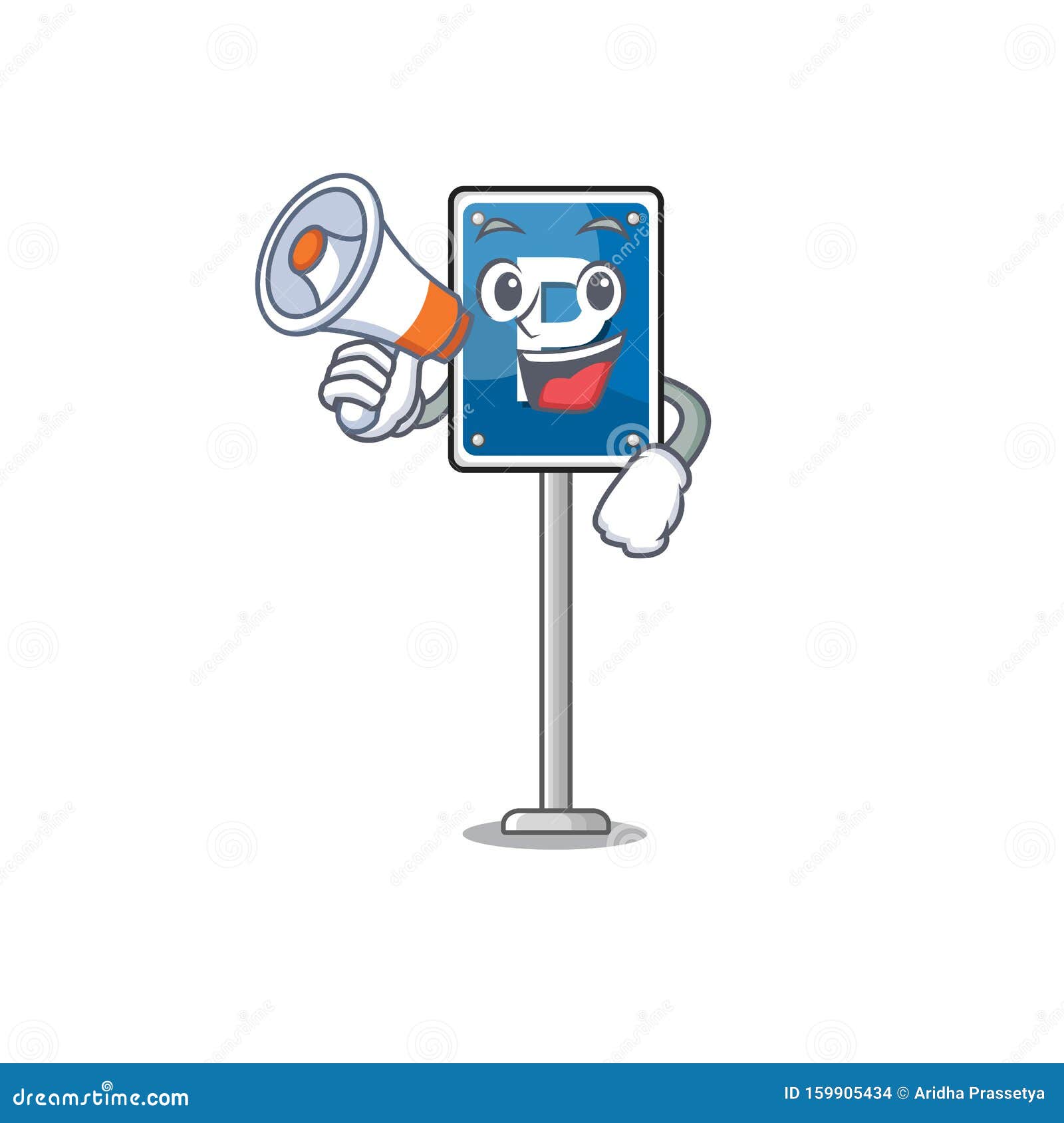 With Megaphone Parking Sign on a Cartoon Roadside Stock Vector - Illustration of happy, pillar: 159905434 With Megaphone Parking Sign on a Cartoon Roadside Stock Vector - Illustration of happy, pillar: 159905434