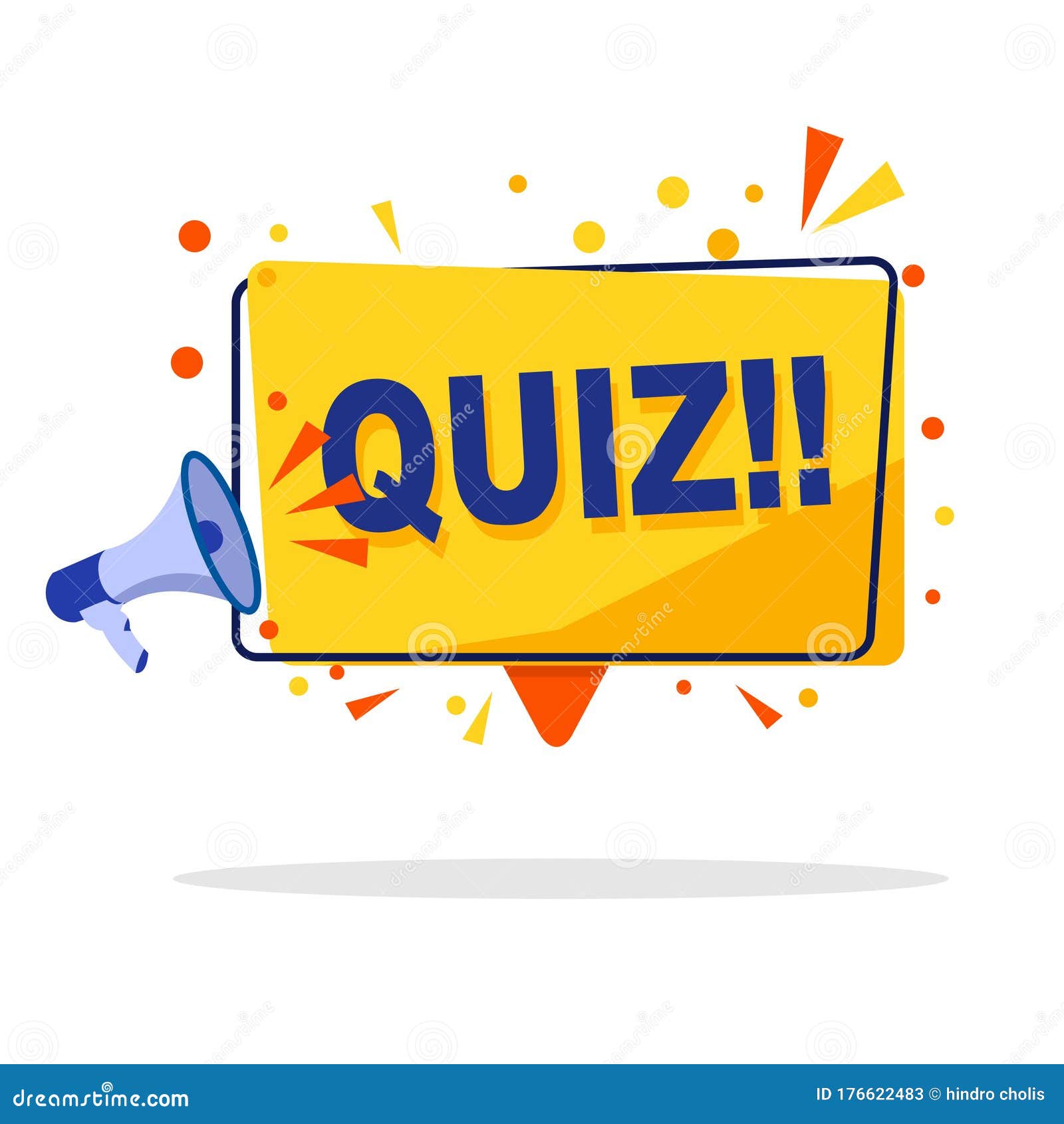 Megaphone banner isolated on white background - Quiz time. Vector  illustration., Stock vector