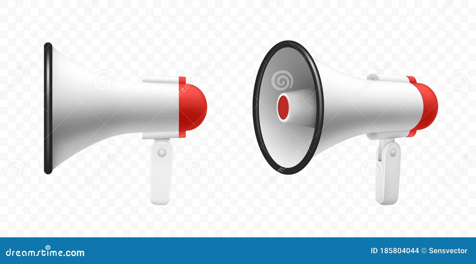 Megaphone Realistic Speaker Loudspeaker Bullhorn Stock Vector Illustration Of Communication Alert 185804044
