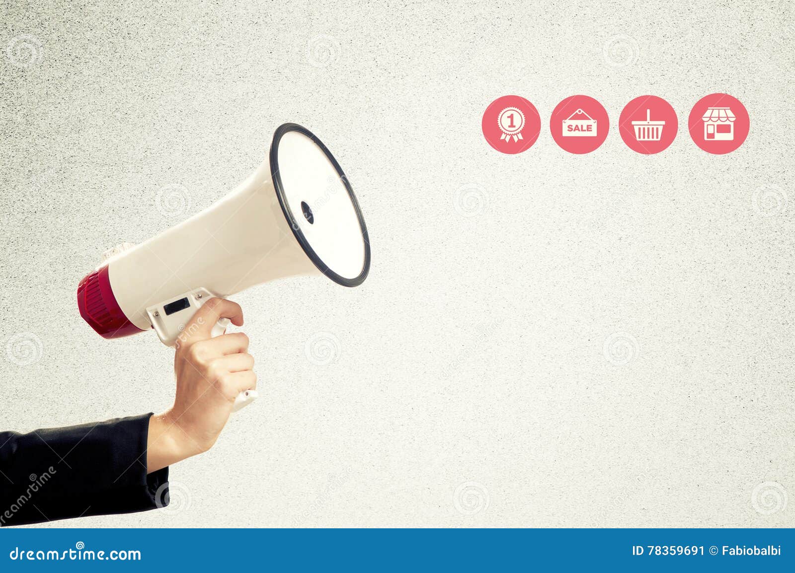 Megaphone with Service Buttons Stock Image Image of blank, message