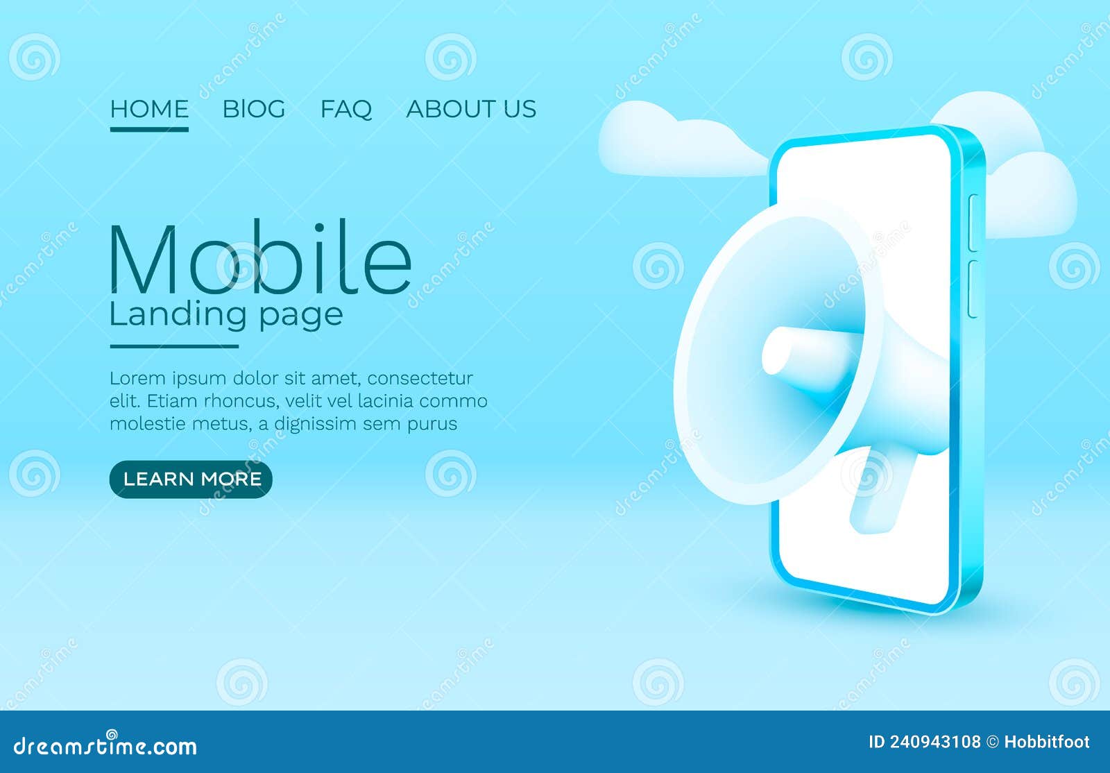 Megaphone Smartphone Mobile Screen, Technology Mobile Display. Vector