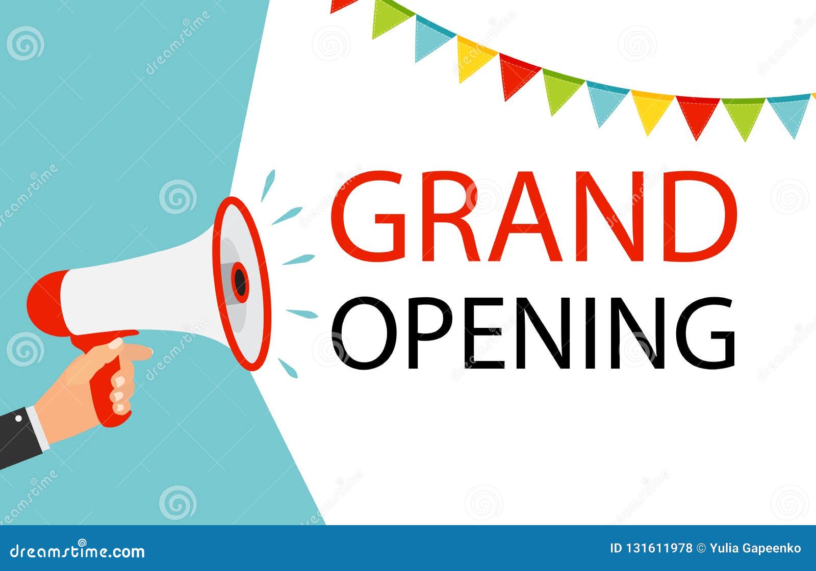 Megaphone, Balloons And Clouds 3d Rendering Background 3d Render