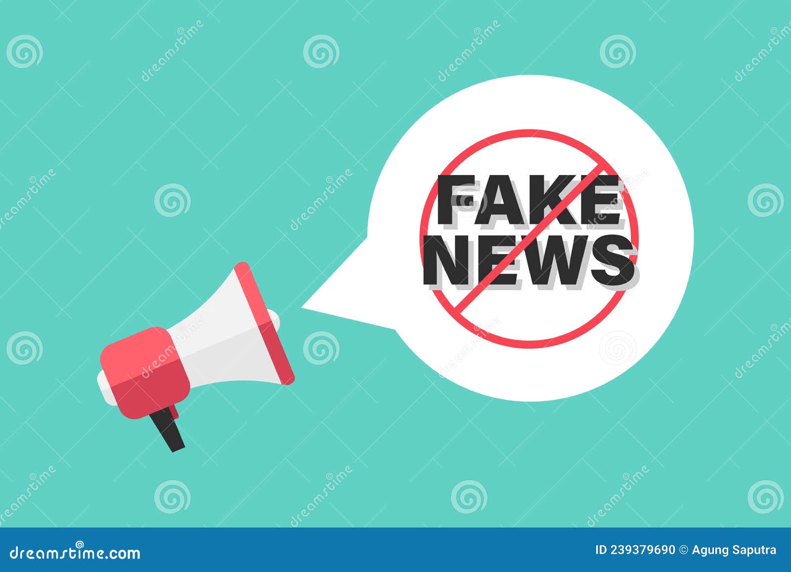 Megaphone and Stop Fake News Vector Illustration Stock Vector ...