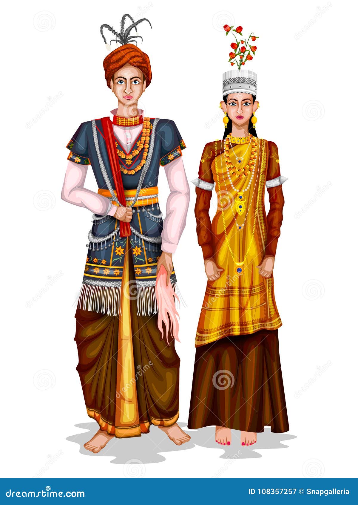 Meghalayan Wedding Couple in Traditional Costume of Meghalaya, India ...