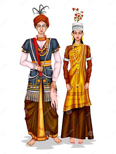 Meghalayan Wedding Couple in Traditional Costume of Meghalaya, India ...