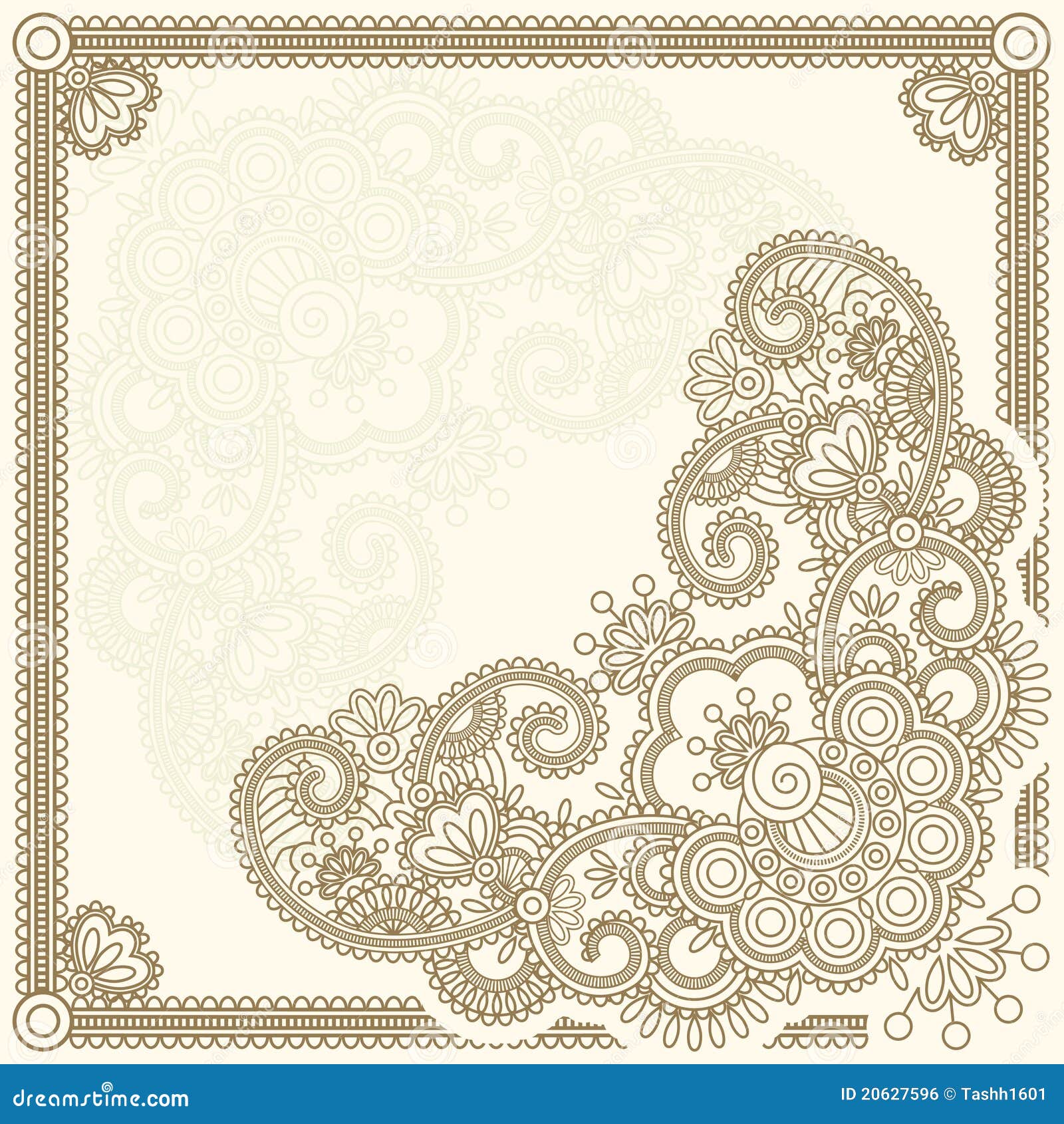 Mehndi flower stock vector. Illustration of doily, decoration - 20627596