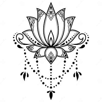 Mehndi Lotus Flower Pattern for Henna Drawing and Tattoo. Decoration in ...