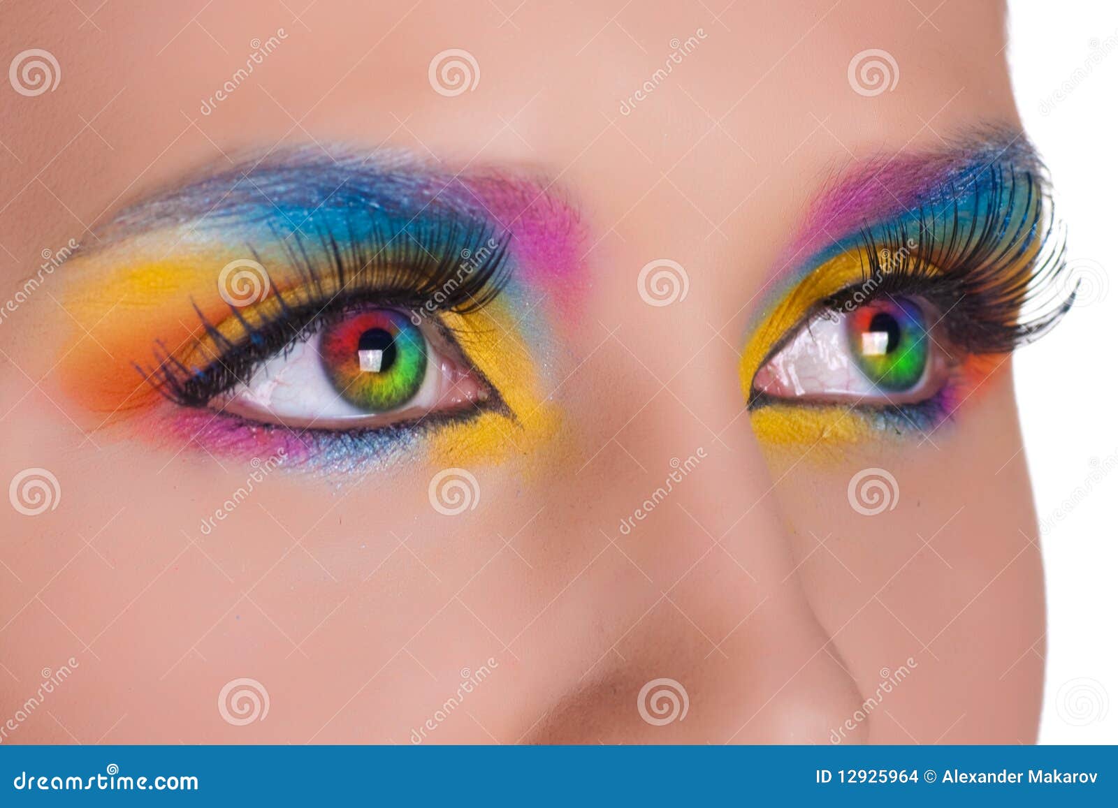 Mehrfarbige Weibliche Augen. Stockfoto - Bild von auge, kunst: 12925964