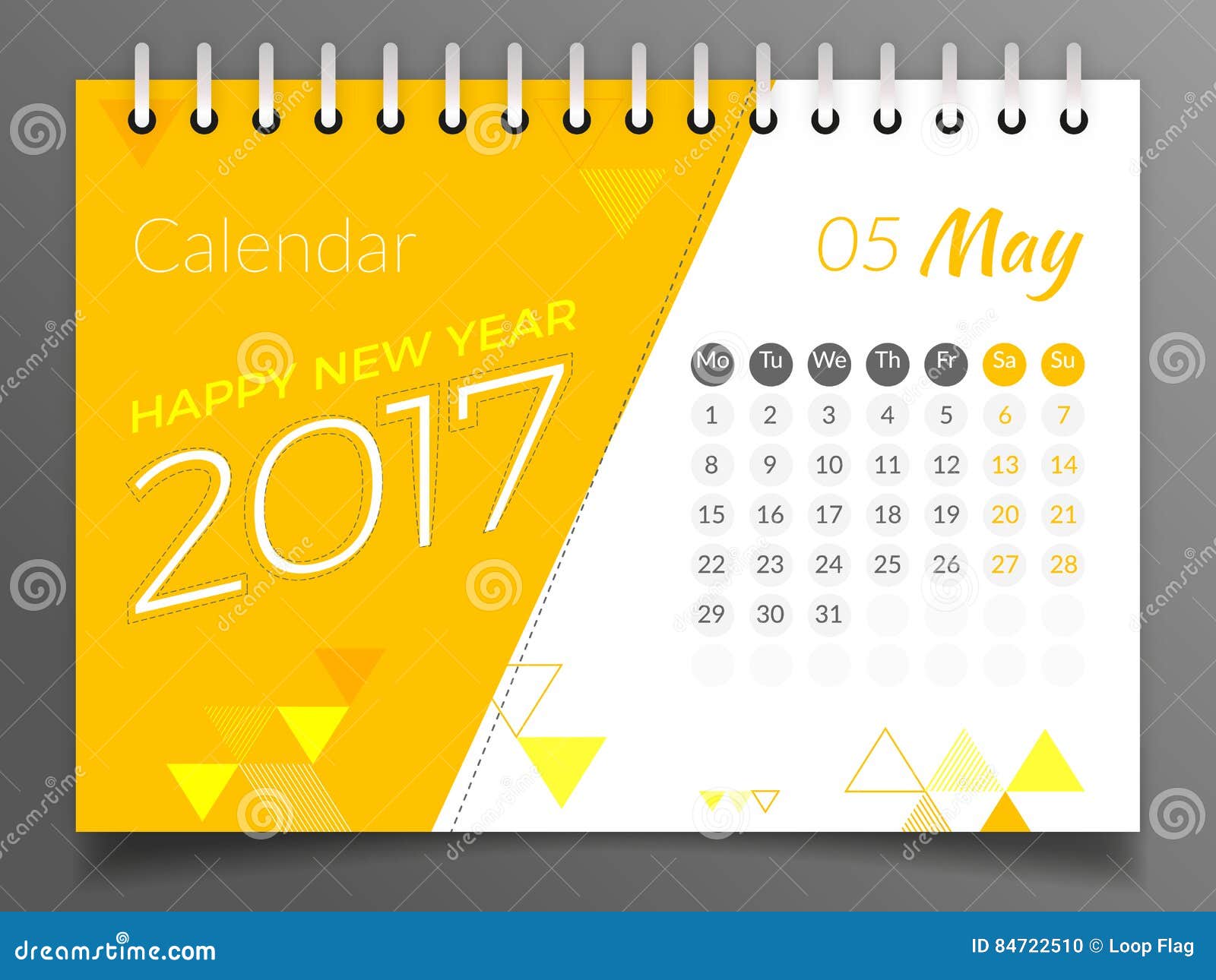 Ansichtkaart bemanning opvolger Mei 2017 Kalender 2017 vector illustratie. Illustration of foto - 84722510