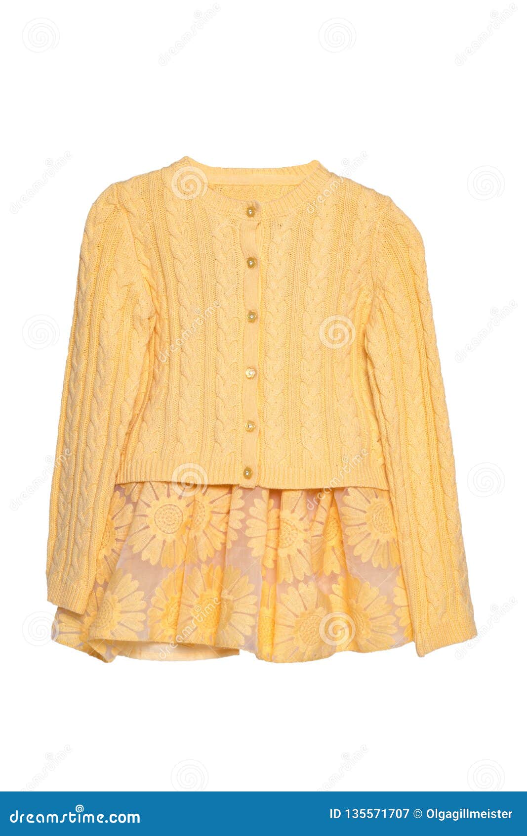 Meisjeskleren Feestelijke Mooie Gele Meisjesweater of Gebreide Cardigan ...