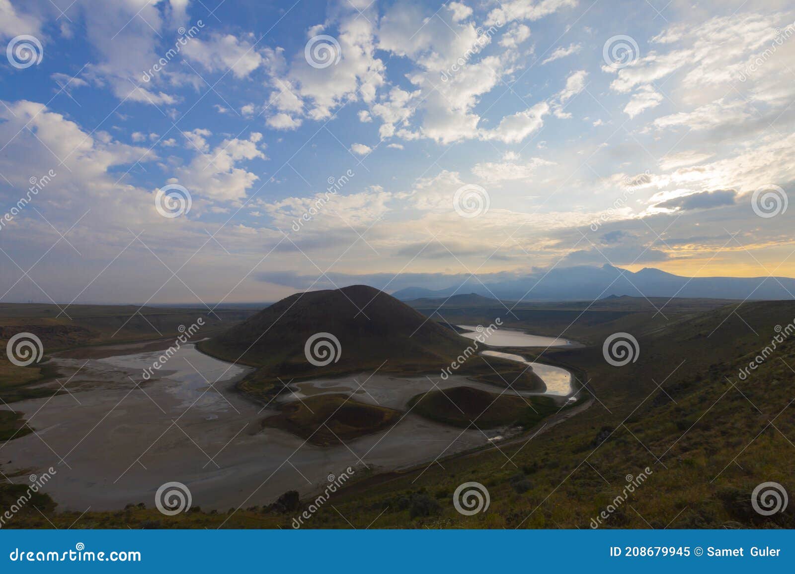 meke crater lake in konya - turkey. aerial view