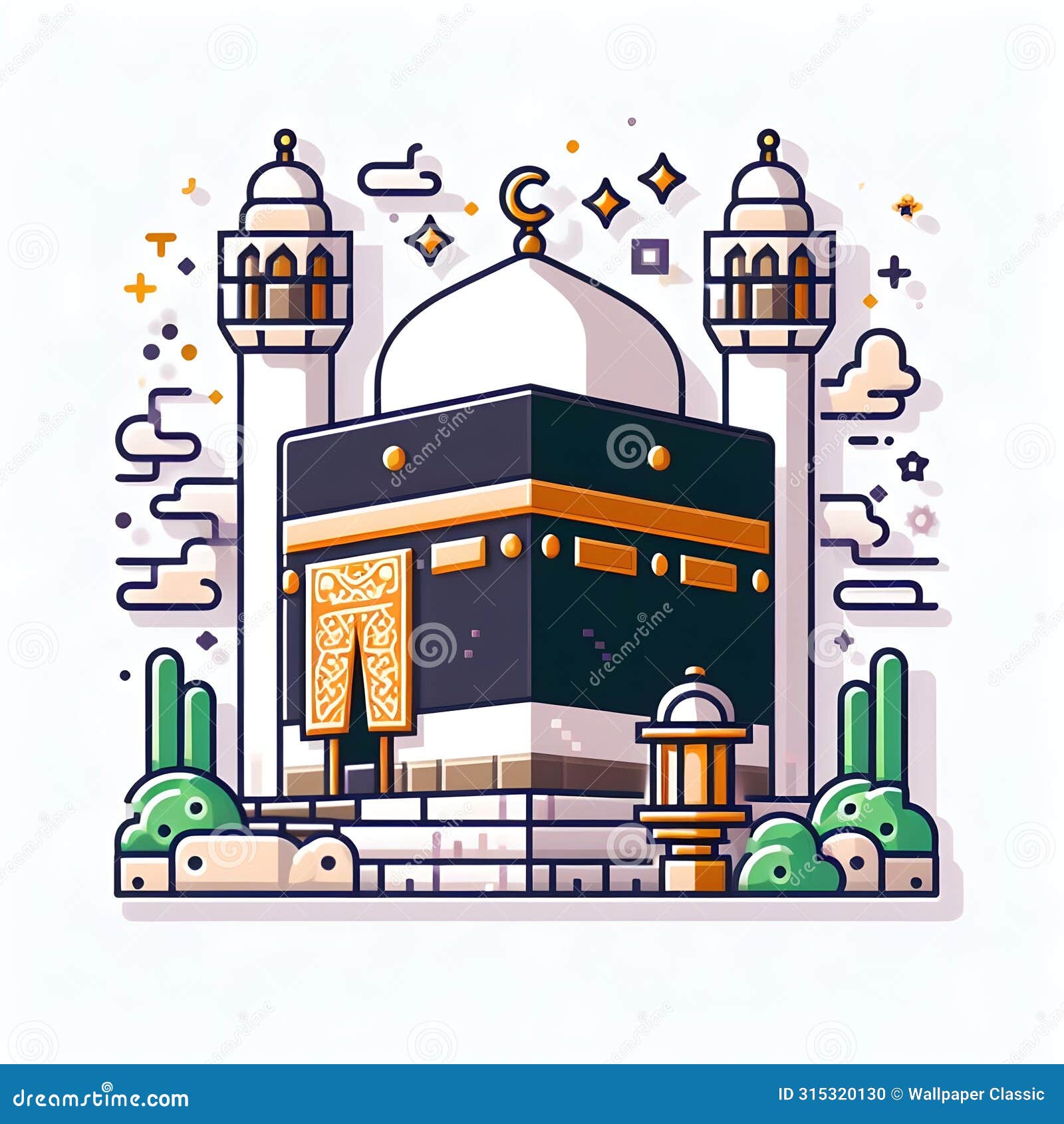 mekkah mosque alharam kabah for hajj muslims eid aladha mubarak ai generator
