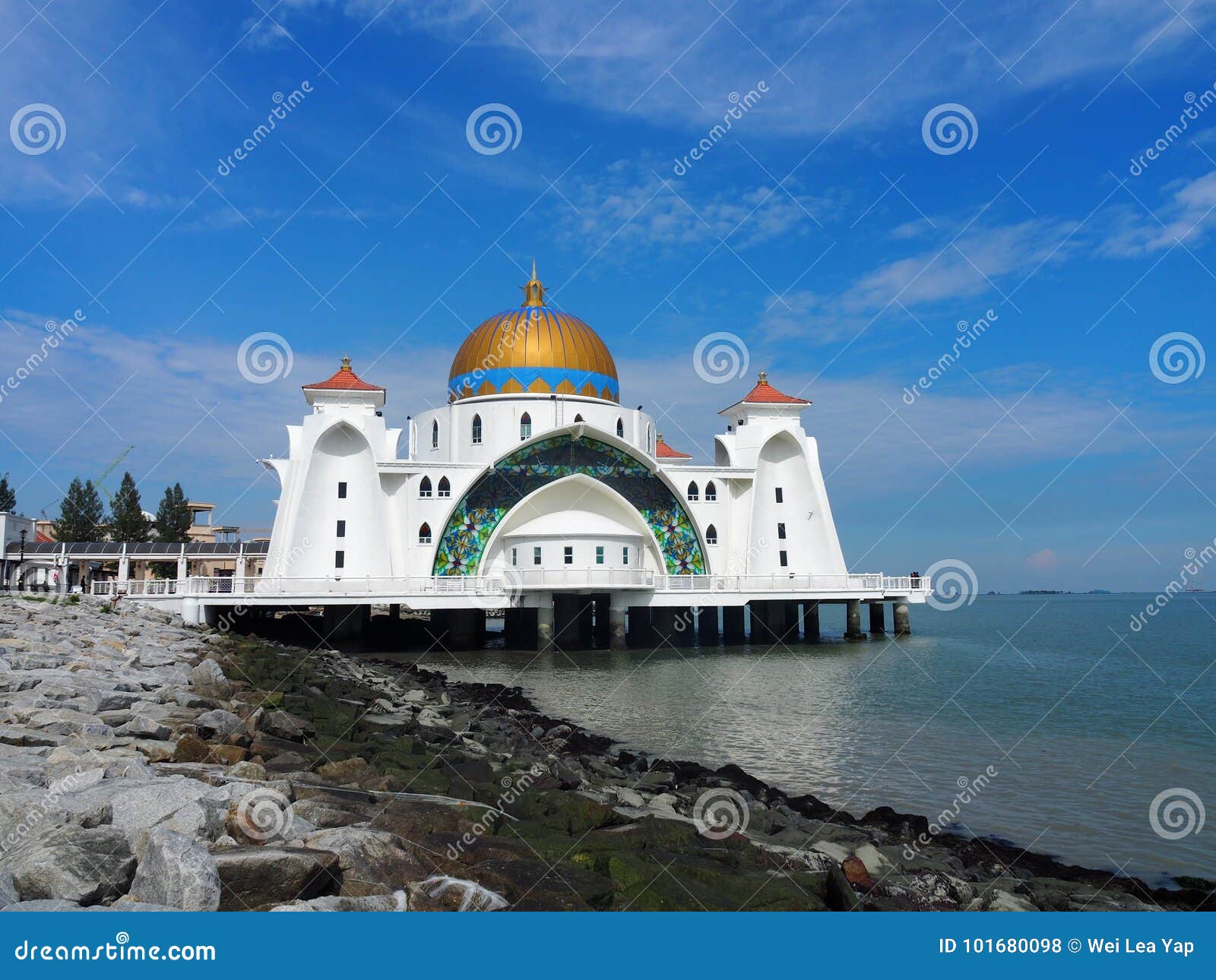 Melaka Straits Mosque stock photo. Image of straits - 101680098