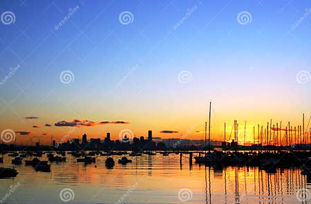 Melbourne, Australia stock photo. Image of skyline, dawn - 1093762