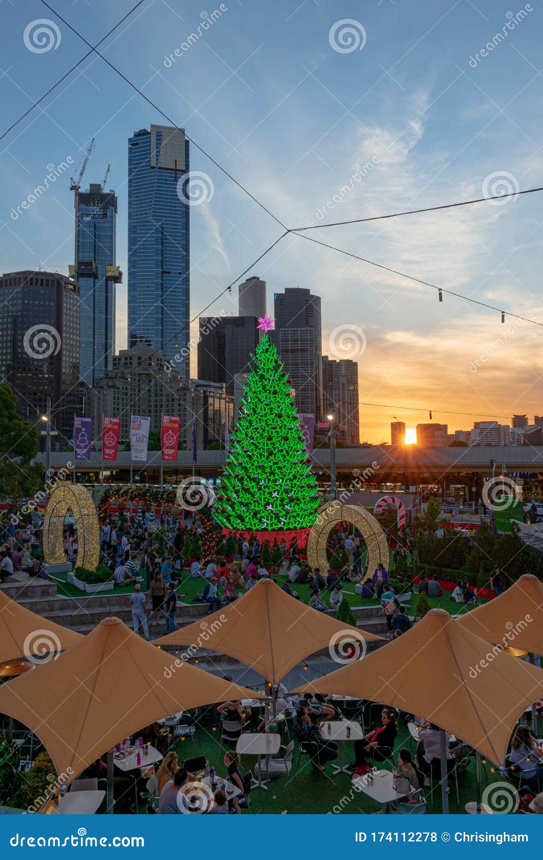 MELBOURNE, AUSTRALIA 8 December 2019 the Federation Square Christmas