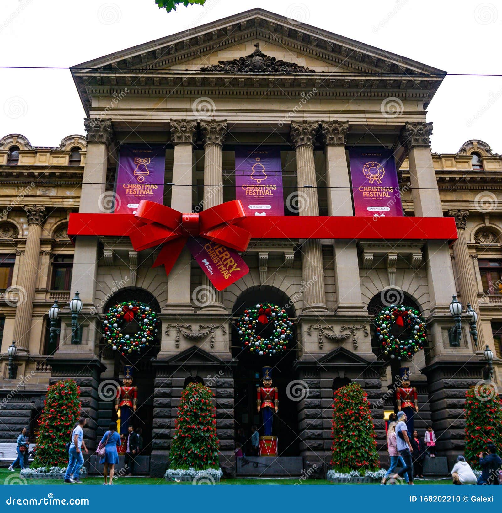 Melbourne Town Hall with Christmas Decoration Editorial Image  Image