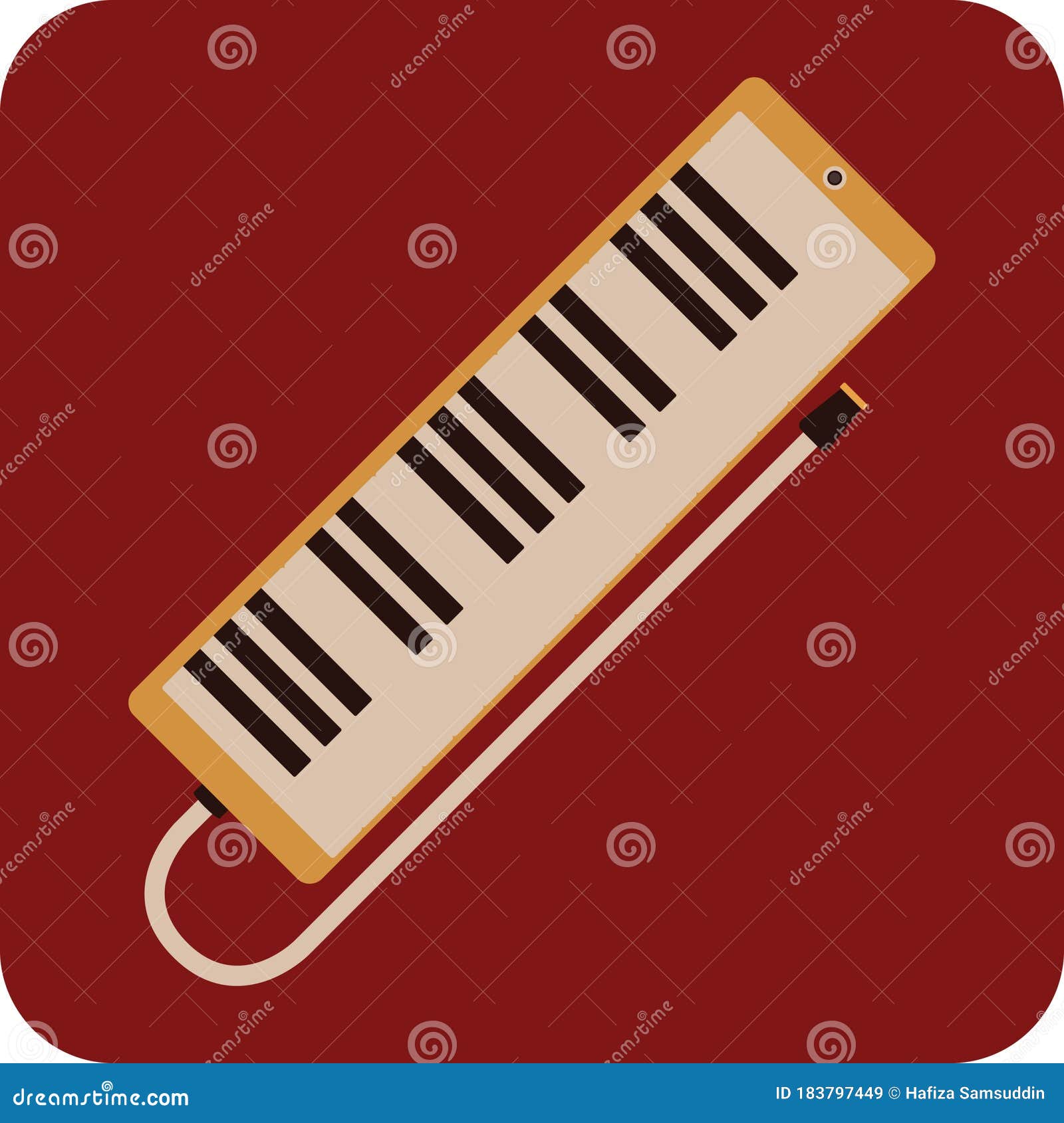 Melodica Vector Illustration. Musical Instrument Concept. Flat Cartoon