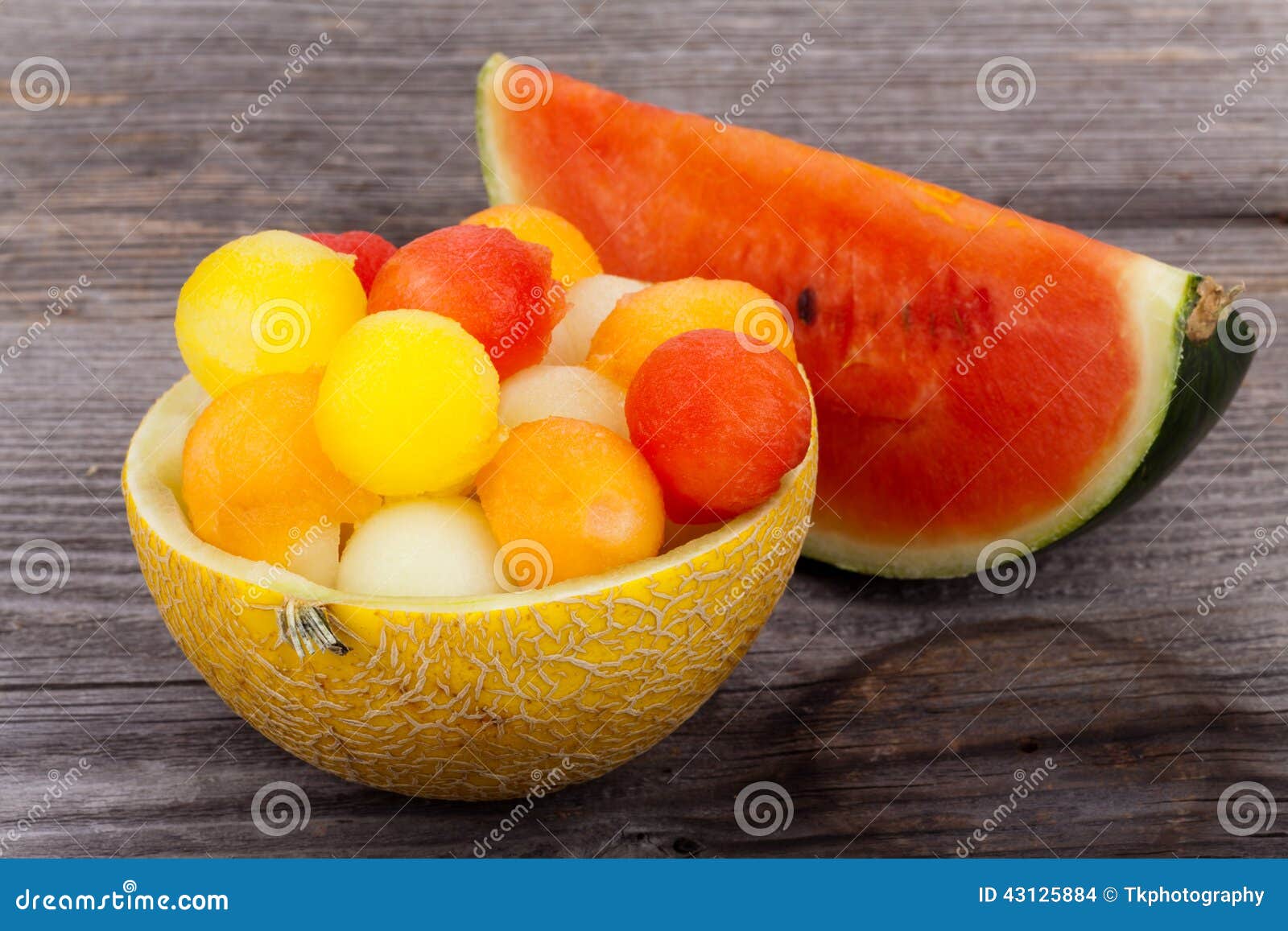 Melon Balls in Bowl, Made of a Melon Stock Photo Image of fruit, ripe