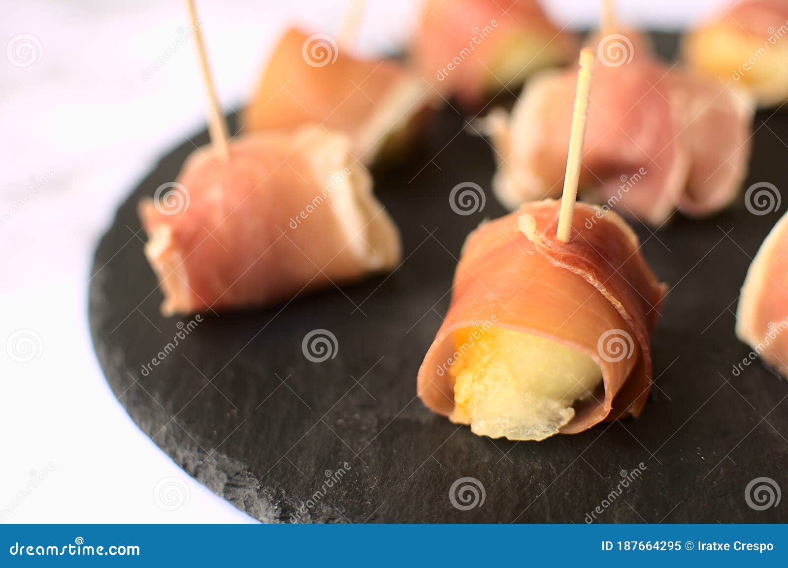 Melon balls with jam stock image. Image of balanced 187664295