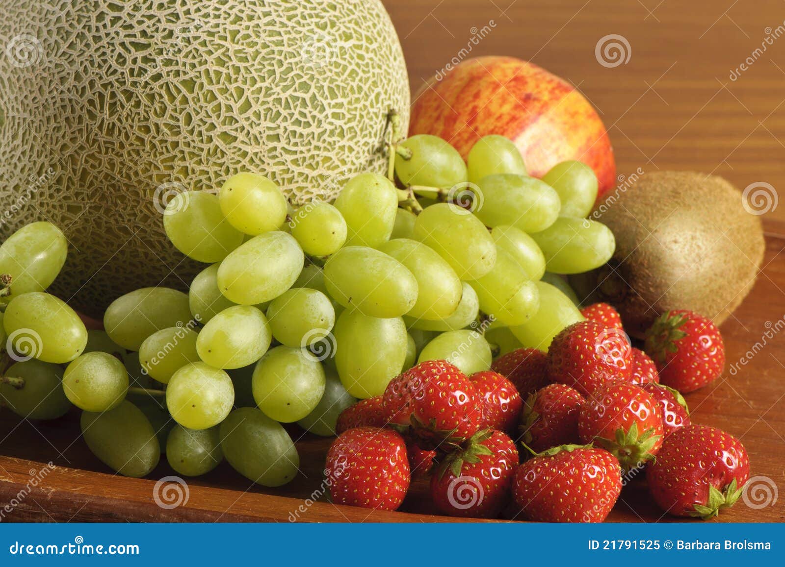 Melon, Grape, Strawberry, Apple and Kiwi Stock Image Image of color