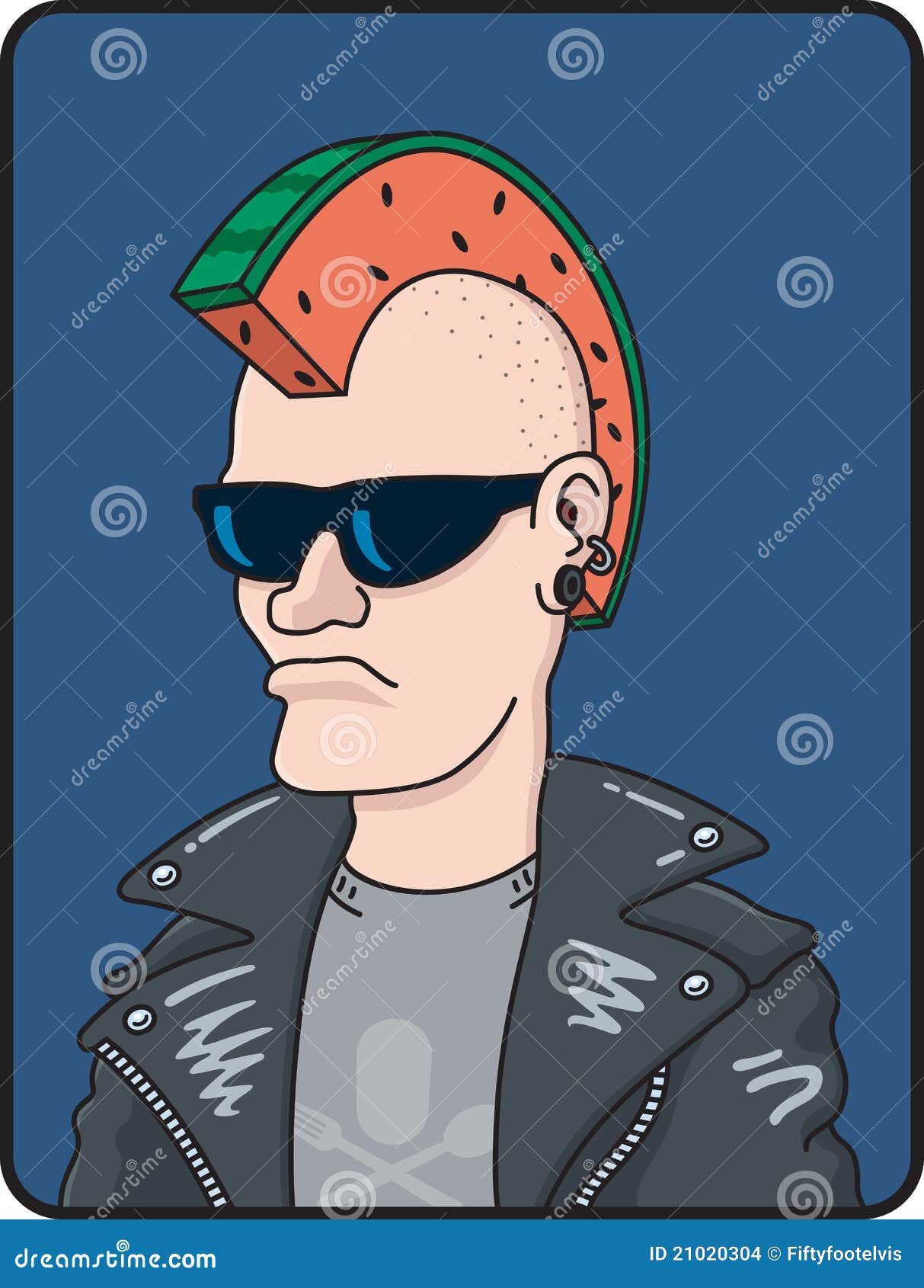 Melon Head stock vector. Illustration of punker, stylist 21020304