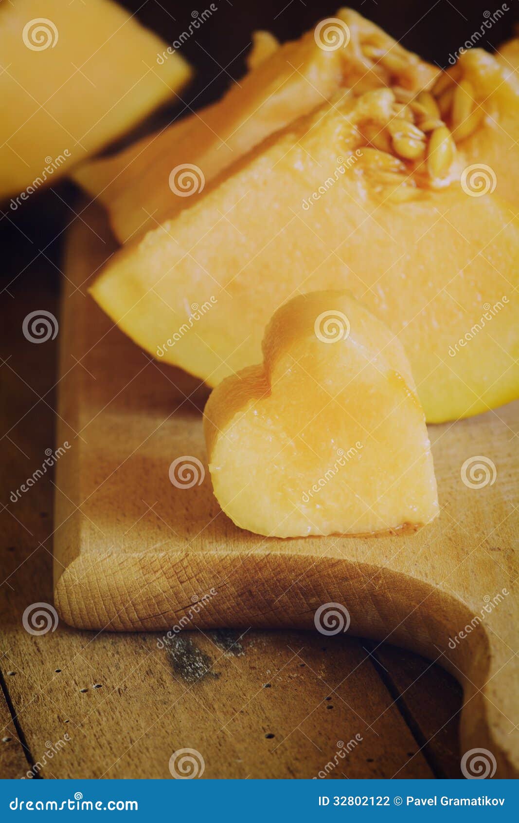 Melon heart stock photo. Image of dessert, background 32802122