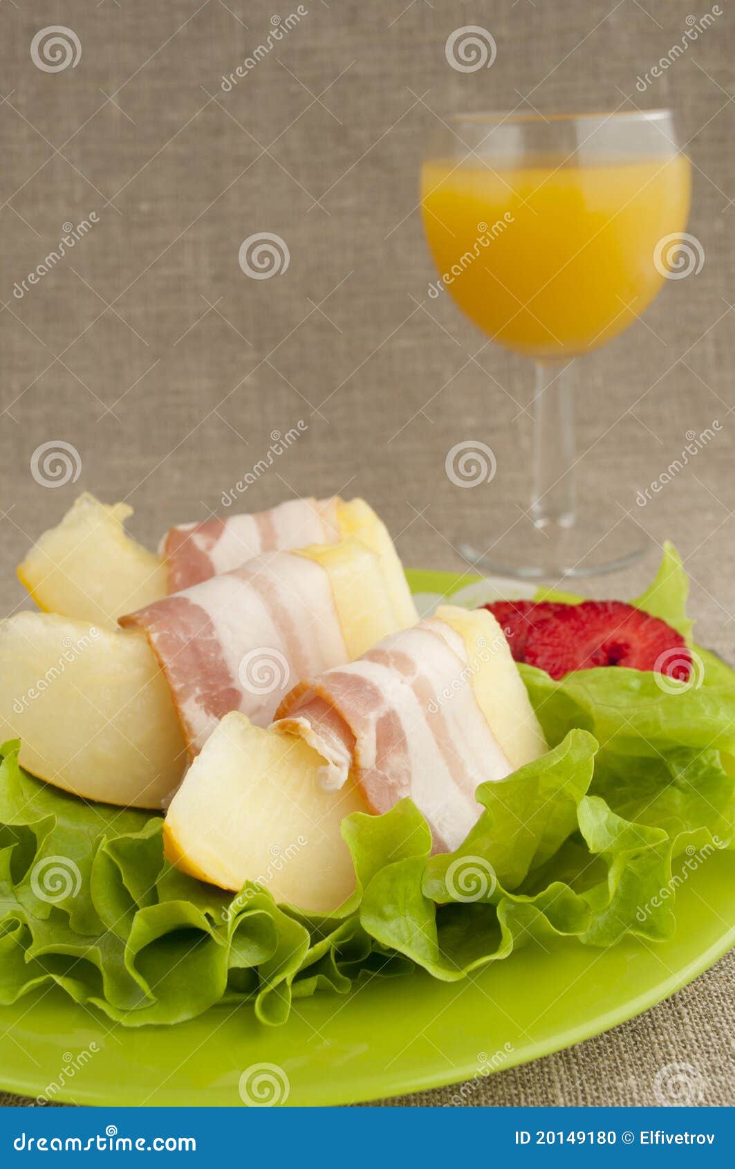 Melon with Parma ham stock photo. Image of plate, appetizer 20149180