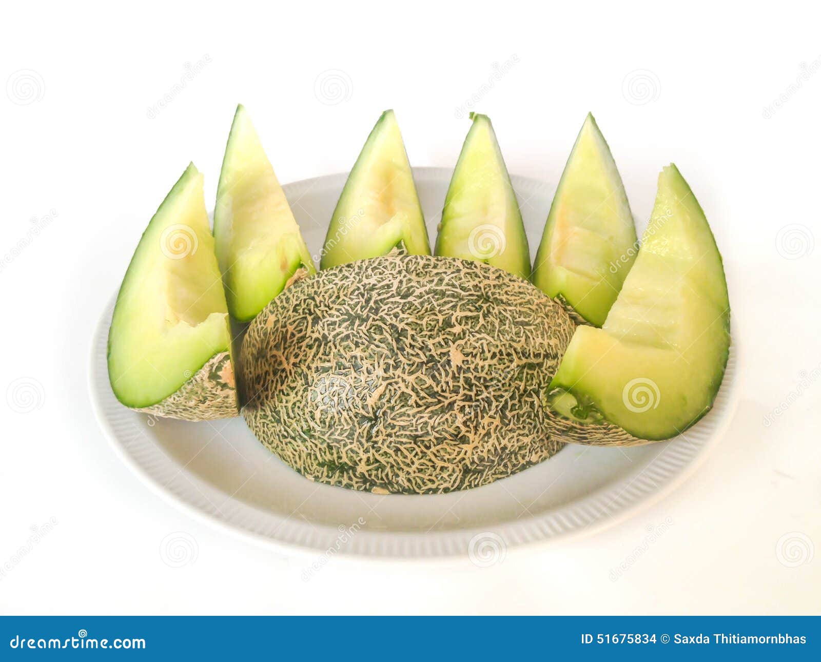 Melon plate stock photo. Image of galia, plate, food 51675834