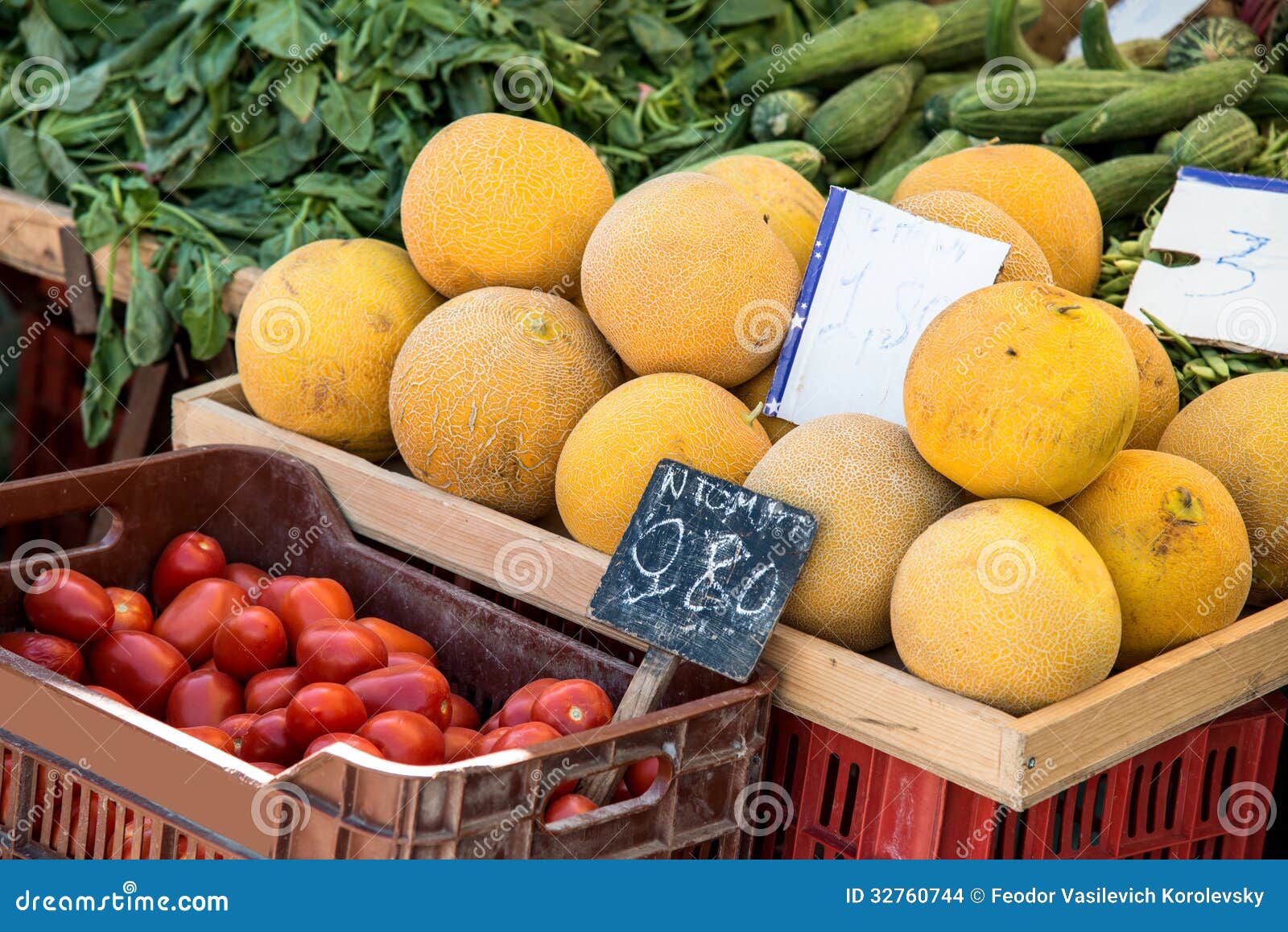 Melon and vegetables stock photo. Image of vegetable 32760744