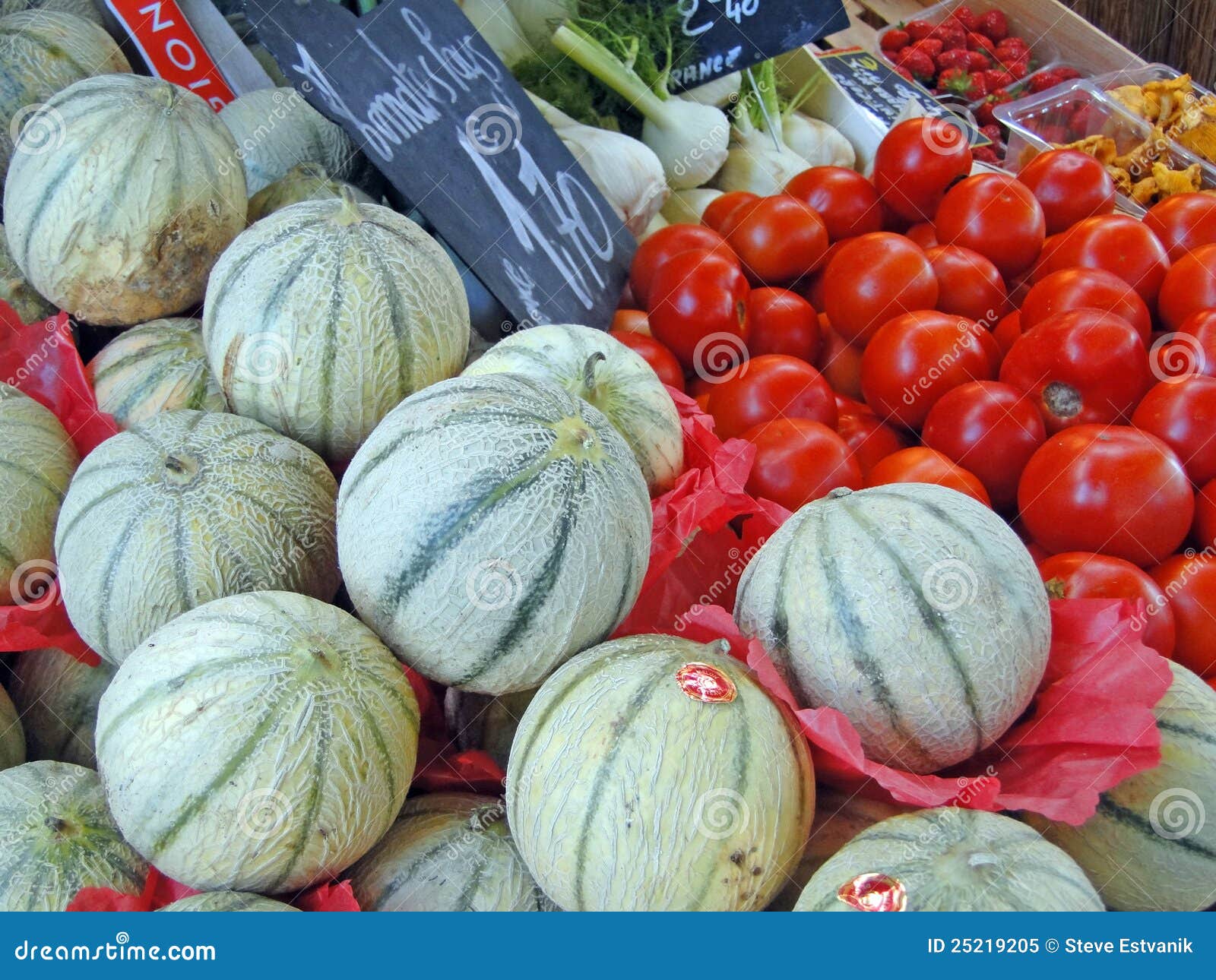 Melons and tomatoes stock image. Image of tomato, france 25219205