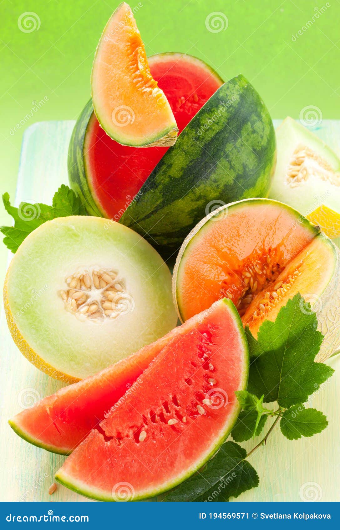Melons and watermelon stock image. Image of mediterranean 194569571