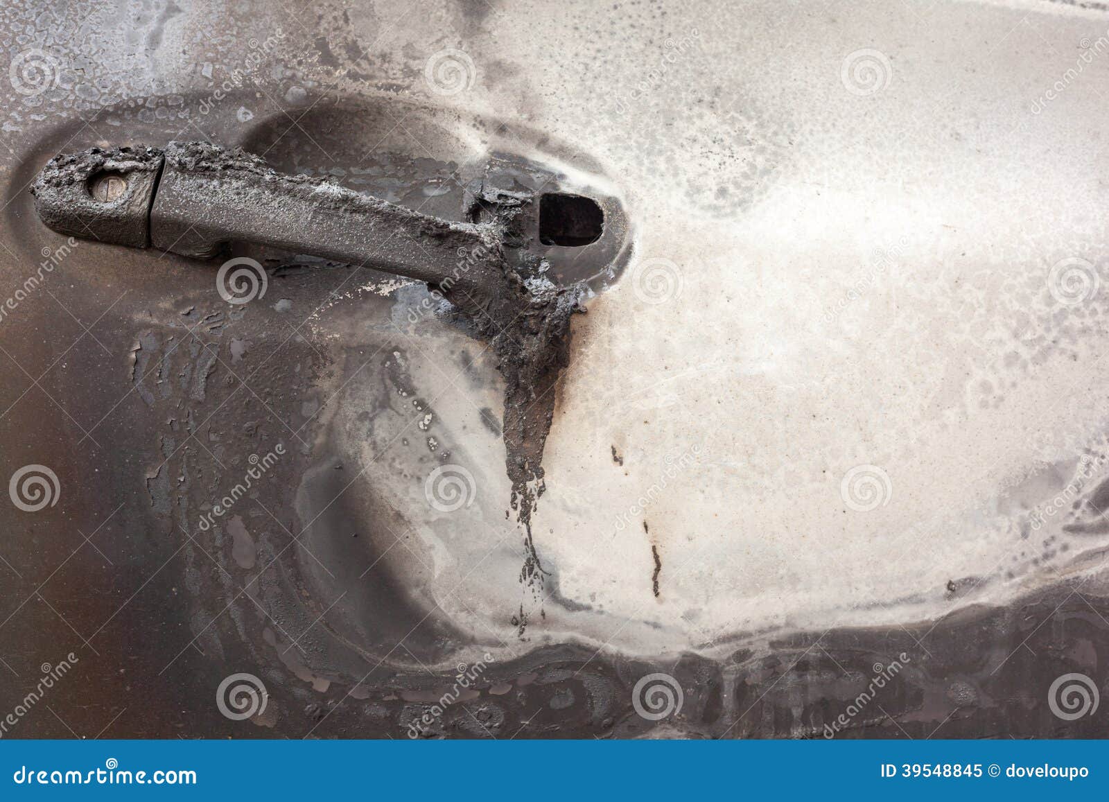 Melted car door handle stock image. Image of handle, background 39548845