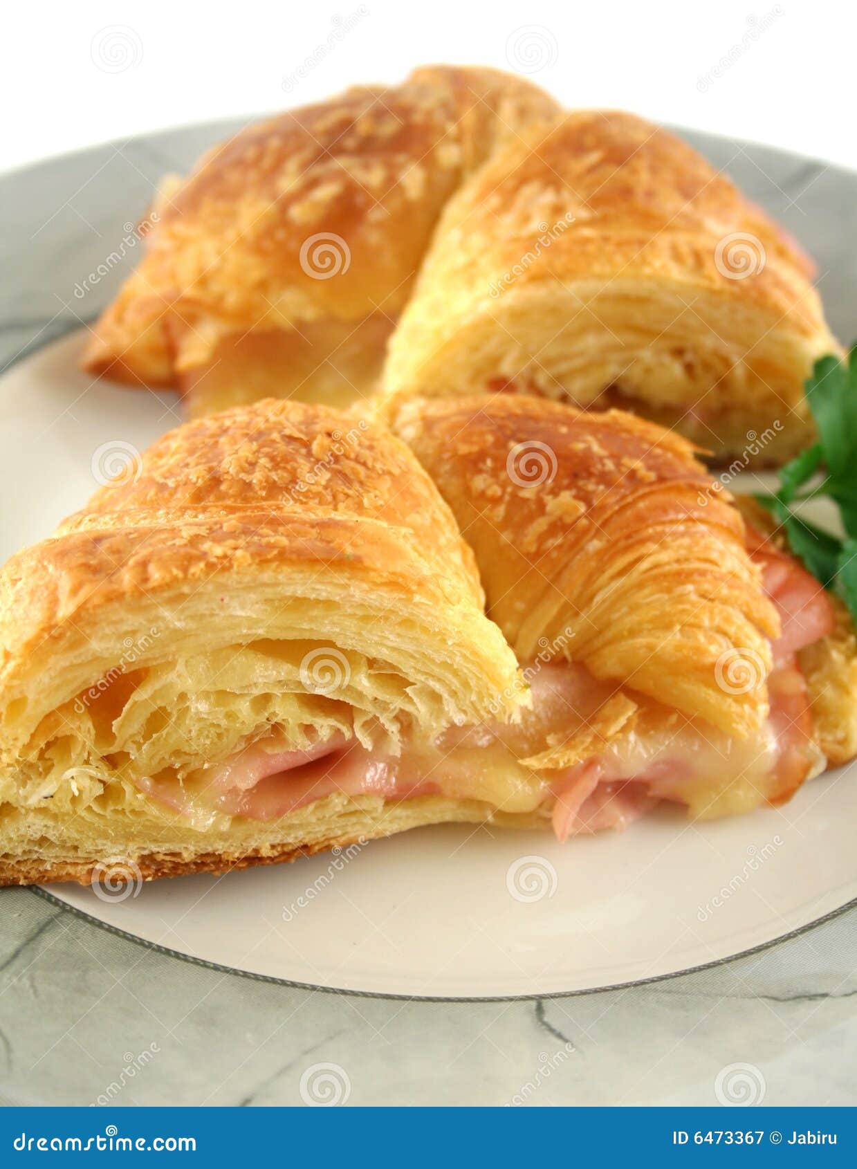 Melted Cheese and Ham Croissant Stock Image Image of sliced, baked