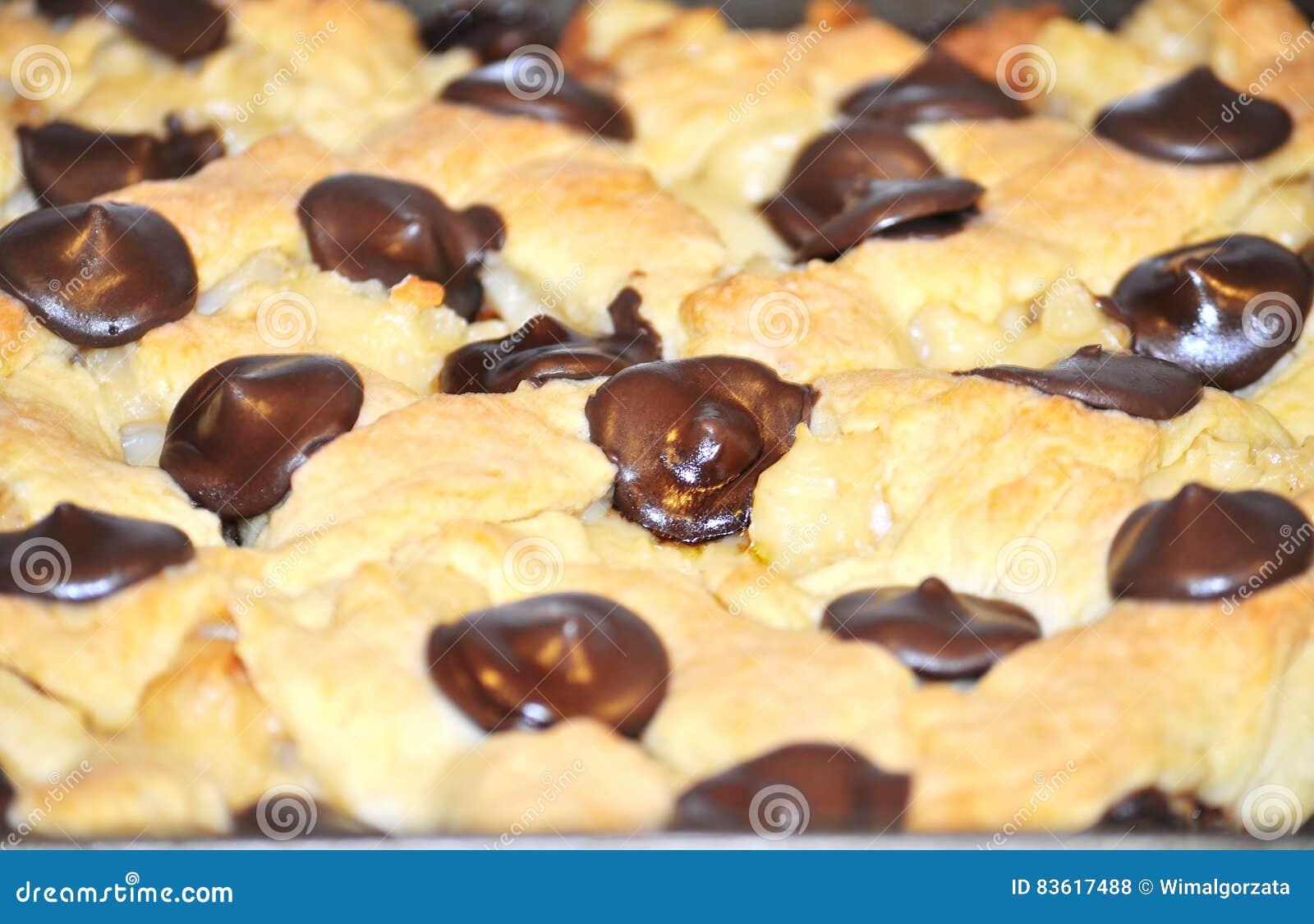 Melted chocolate chips. stock photo. Image of delicious 83617488
