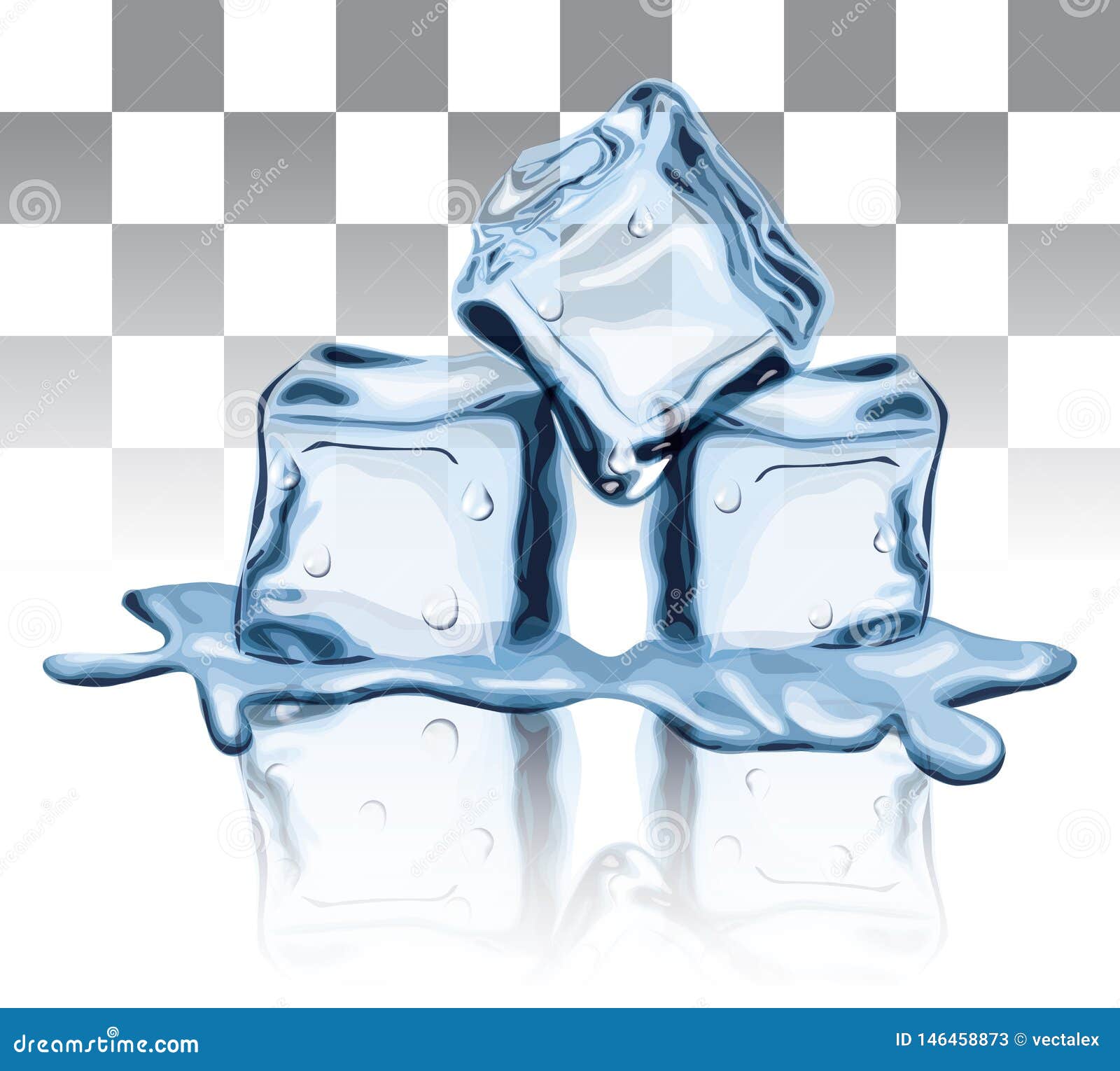 Water ice cube icon frozen melting Royalty Free Vector Image