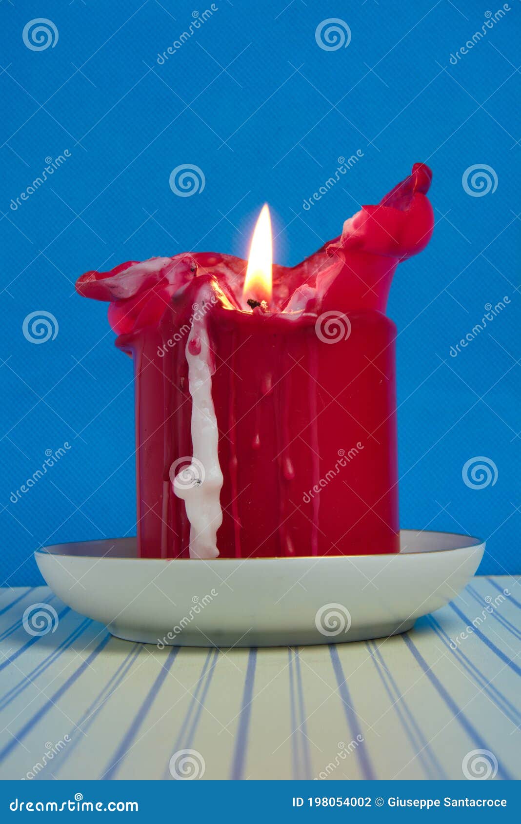 melted red candle