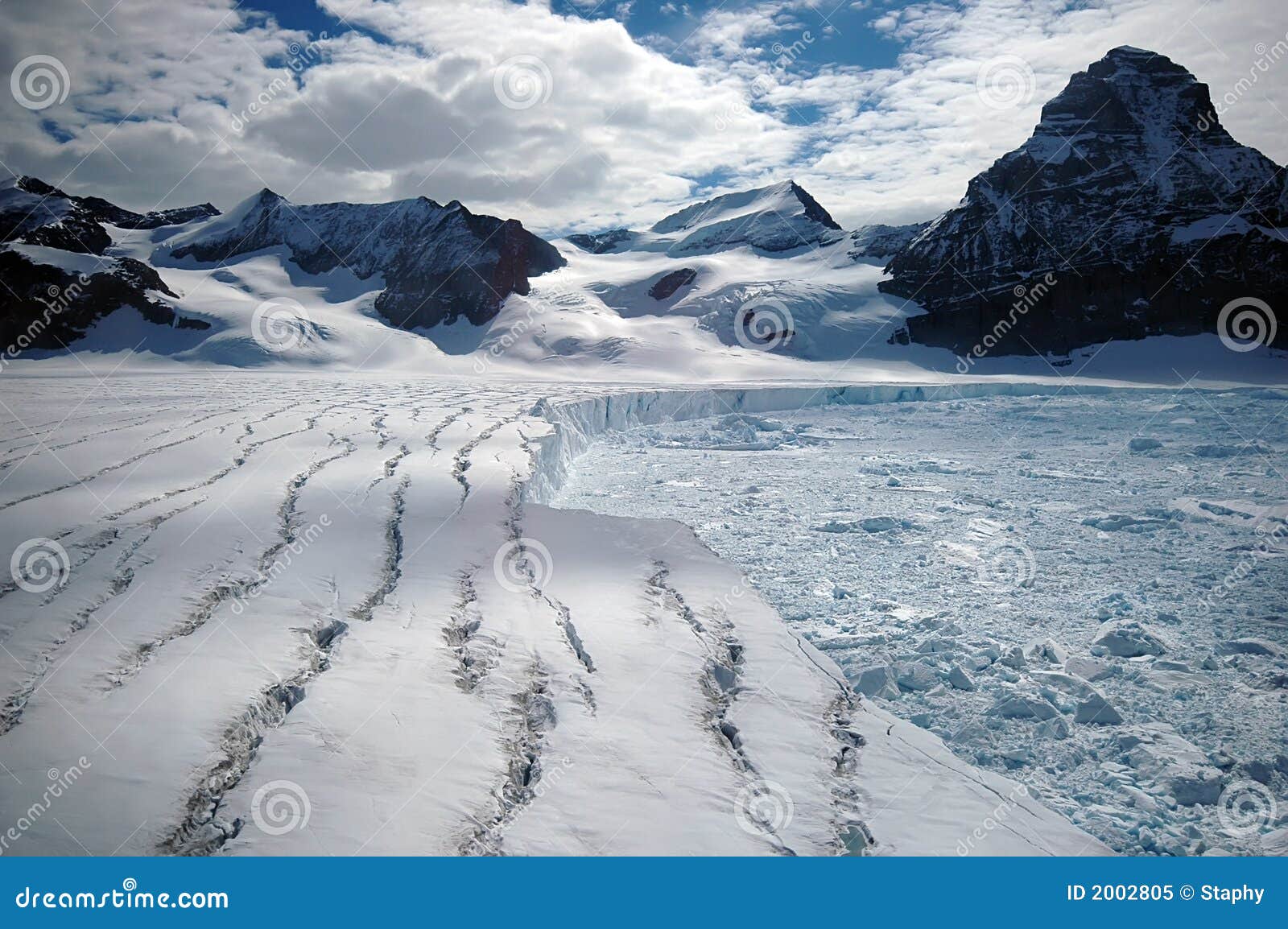 melting antarctic glacier