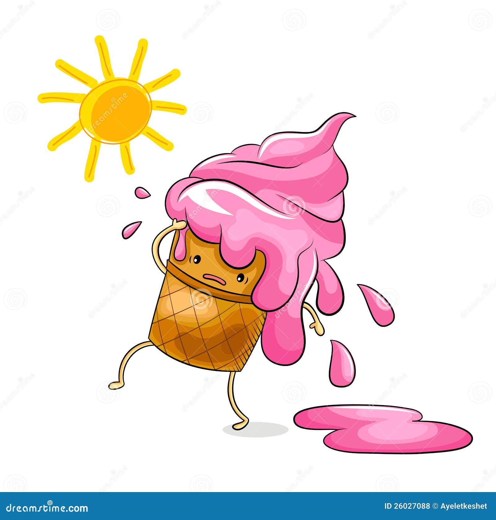 Melting Ice Cream Vector Illustration 26027088