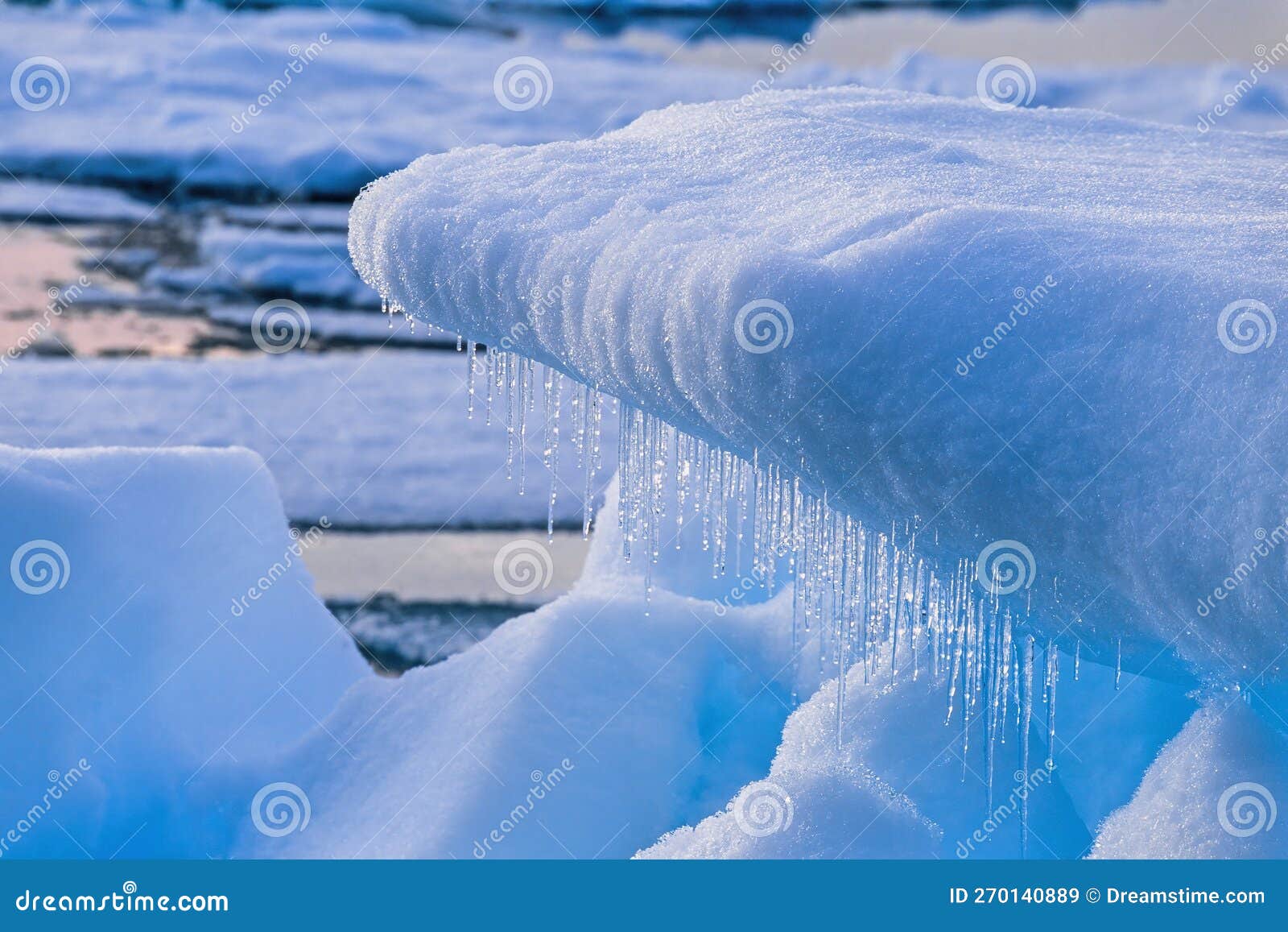 Melting Icicles Hanging from an Ice Floe Stock Image Image of nature