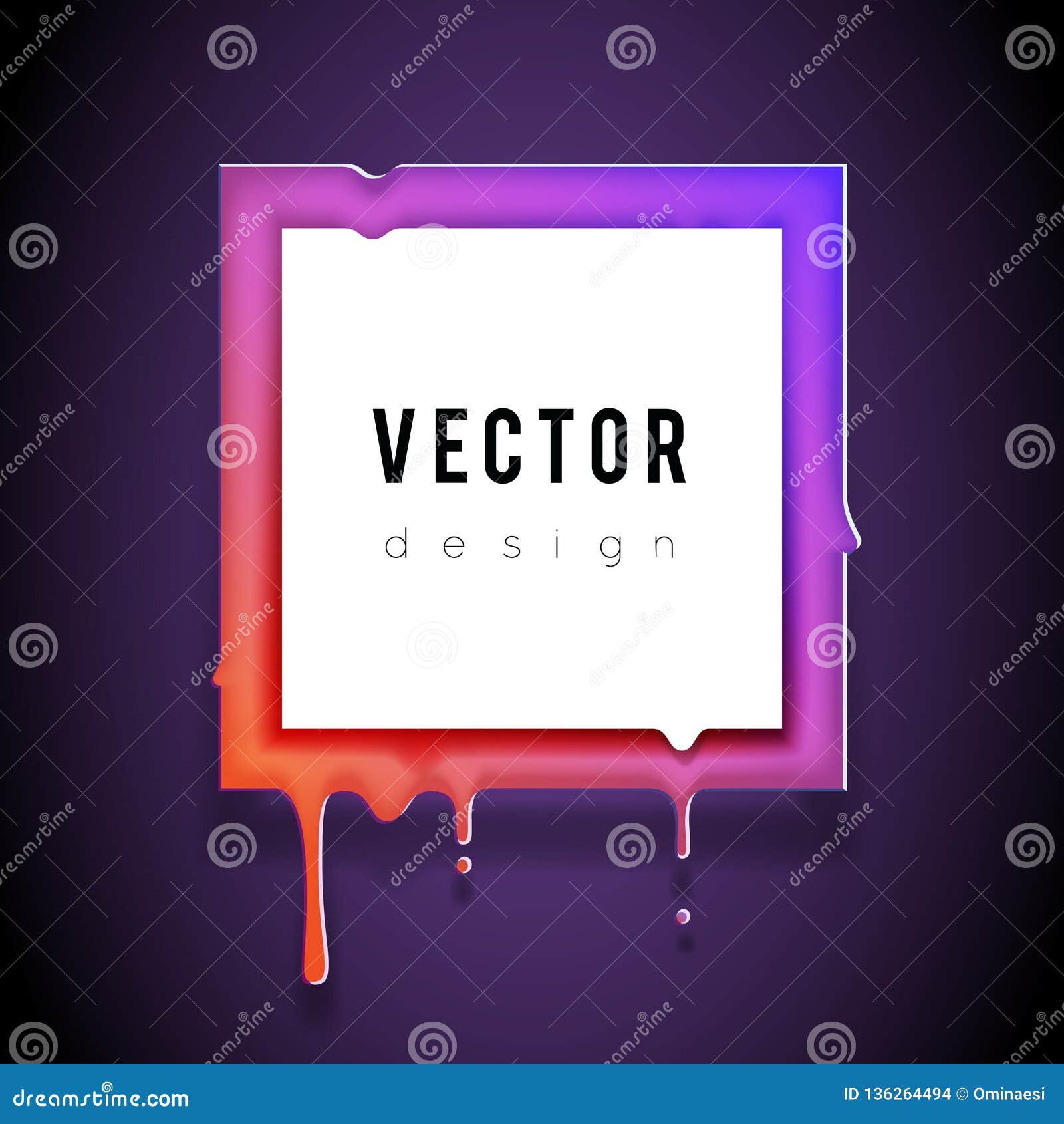 melting paper frame 3d flowing art flux square drop leak abstract creative banner template  template 