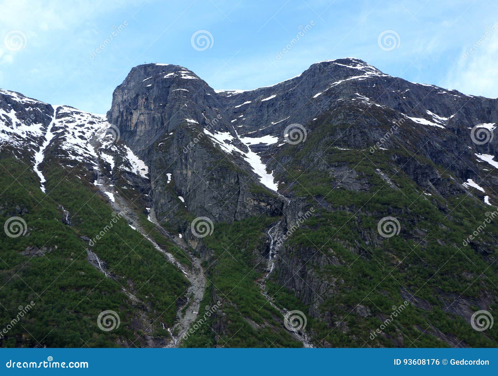 melting snow in norways fiords